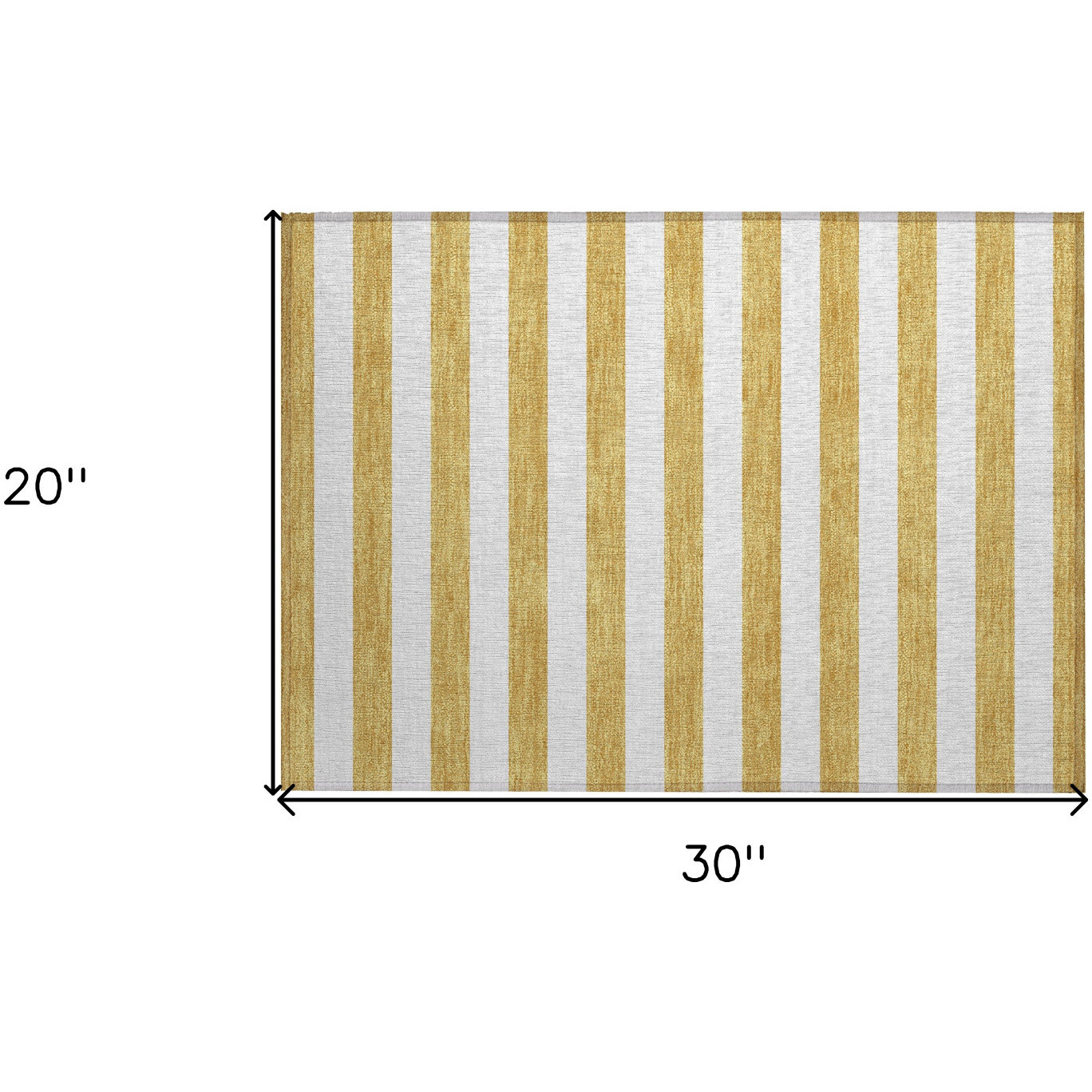 2' X 3' Gold Striped Washable Non Skid Indoor Outdoor Area Rug