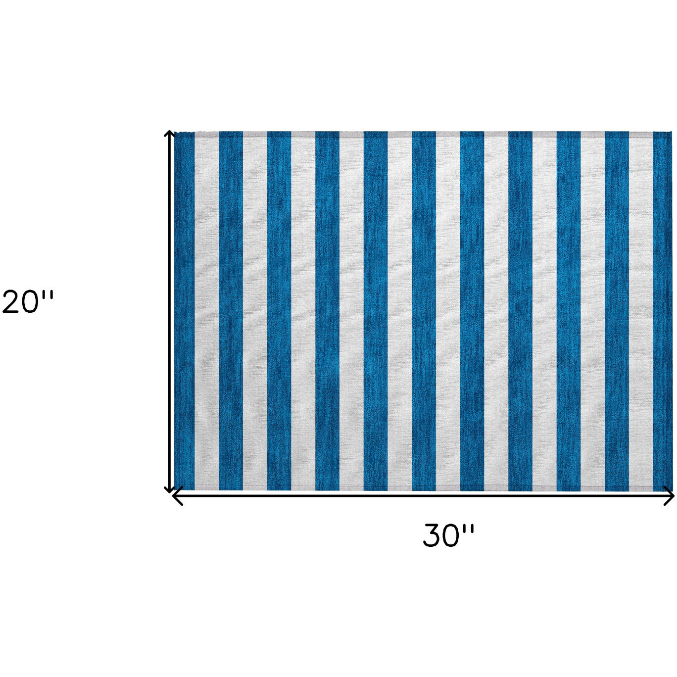2' X 3' Navy Blue Striped Washable Non Skid Indoor Outdoor Area Rug