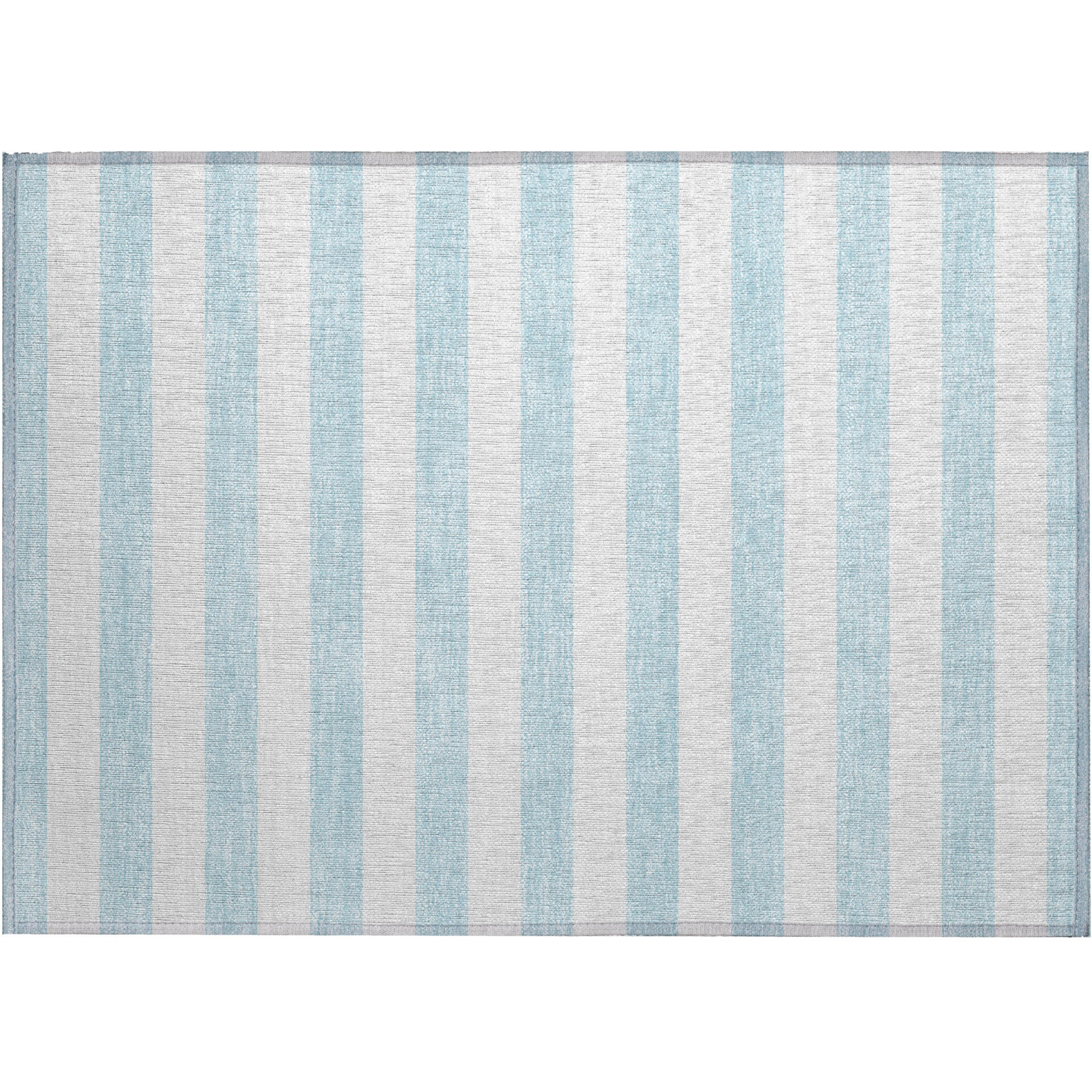 2' X 3' Sky Blue Striped Washable Non Skid Indoor Outdoor Area Rug