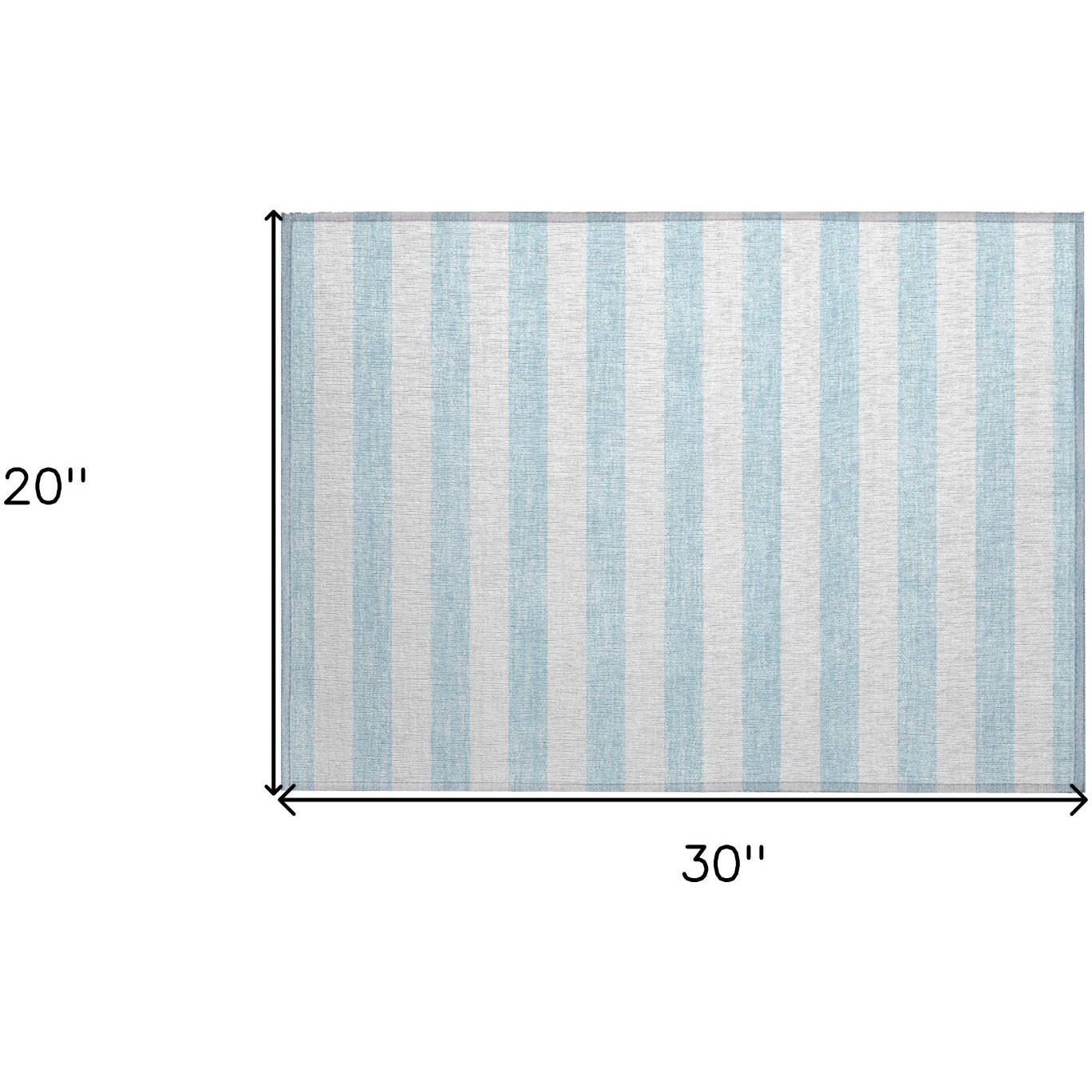 2' X 3' Sky Blue Striped Washable Non Skid Indoor Outdoor Area Rug