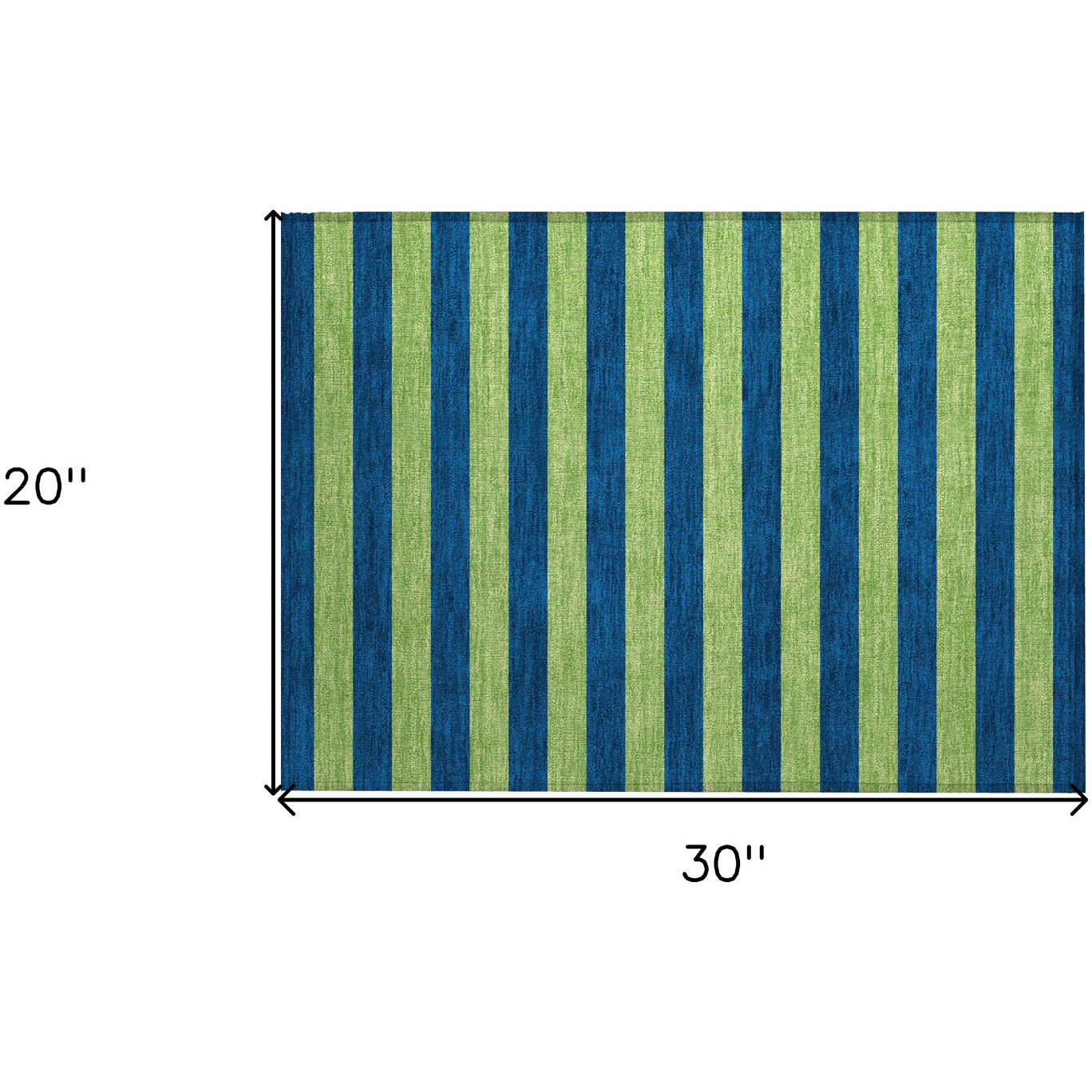 2' X 3' Navy Blue Striped Washable Non Skid Indoor Outdoor Area Rug