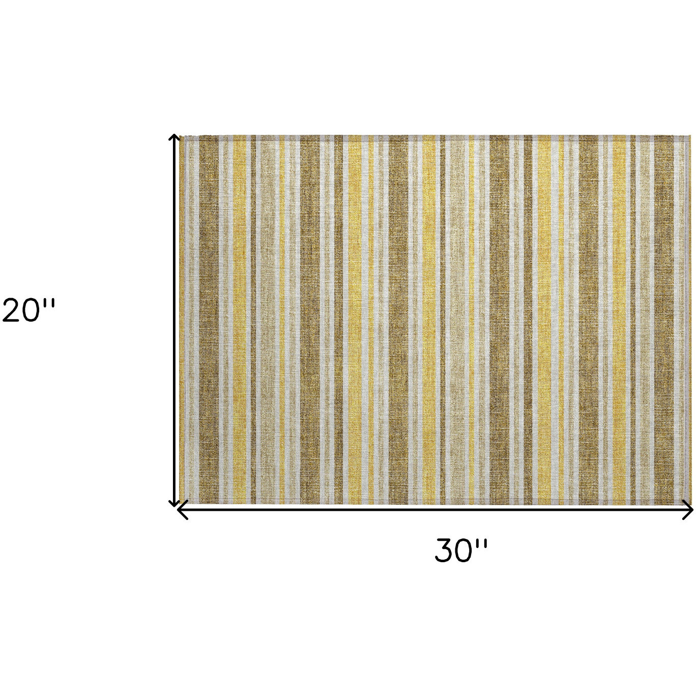 2' X 3' Brown and Orange Striped Washable Non Skid Indoor Outdoor Area Rug