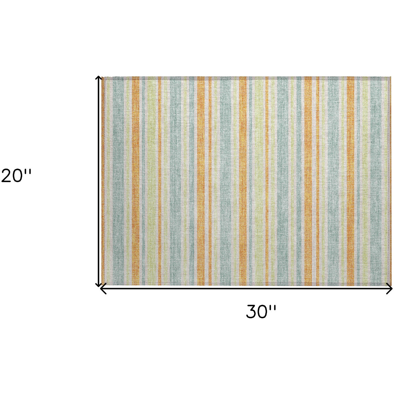 2' X 3' Orange Striped Washable Non Skid Indoor Outdoor Area Rug
