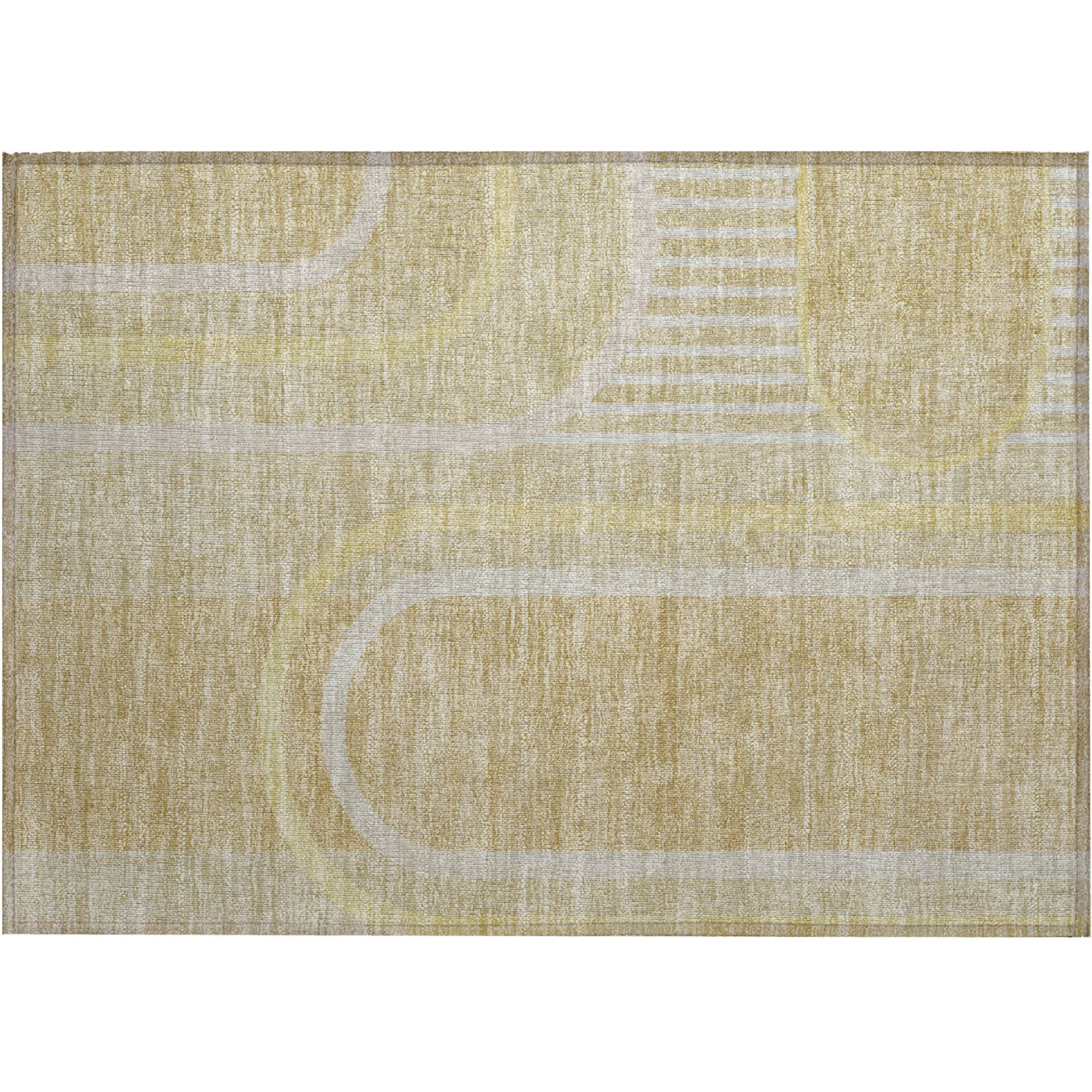 2' X 3' Beige Abstract Washable Non Skid Indoor Outdoor Area Rug