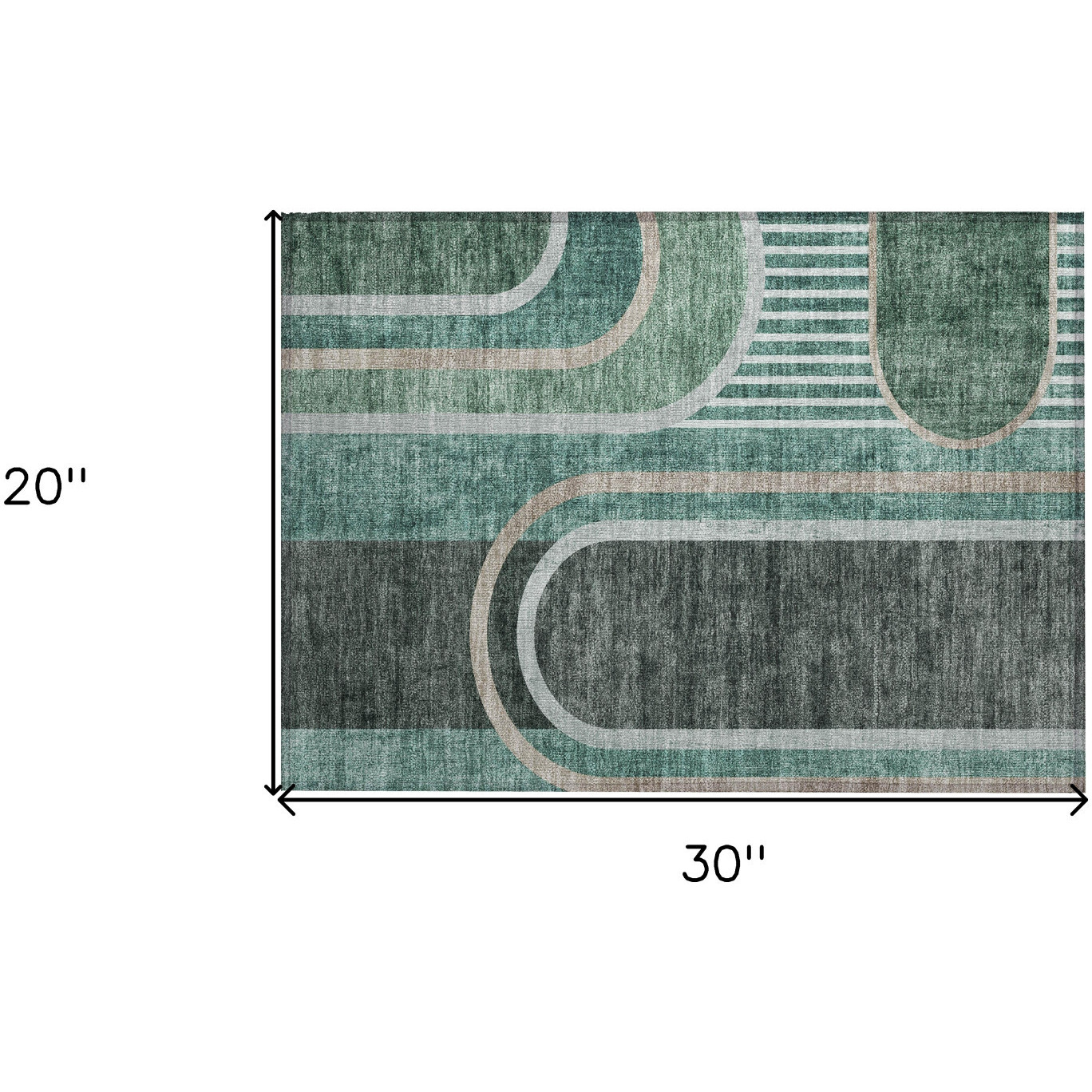 2' X 3' Black and Green Abstract Washable Non Skid Indoor Outdoor Area Rug