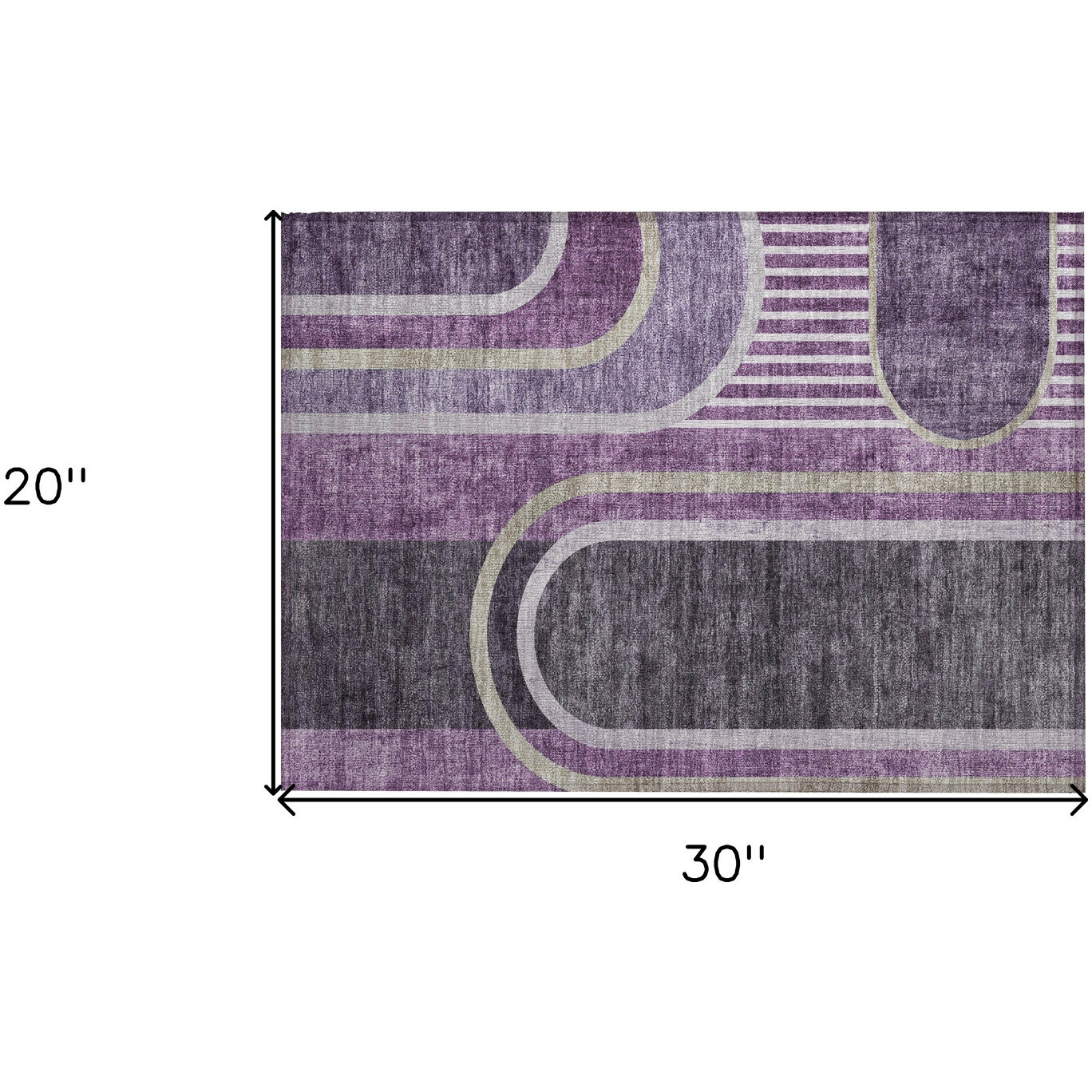 2' X 3' Purple and Black Abstract Washable Non Skid Indoor Outdoor Area Rug