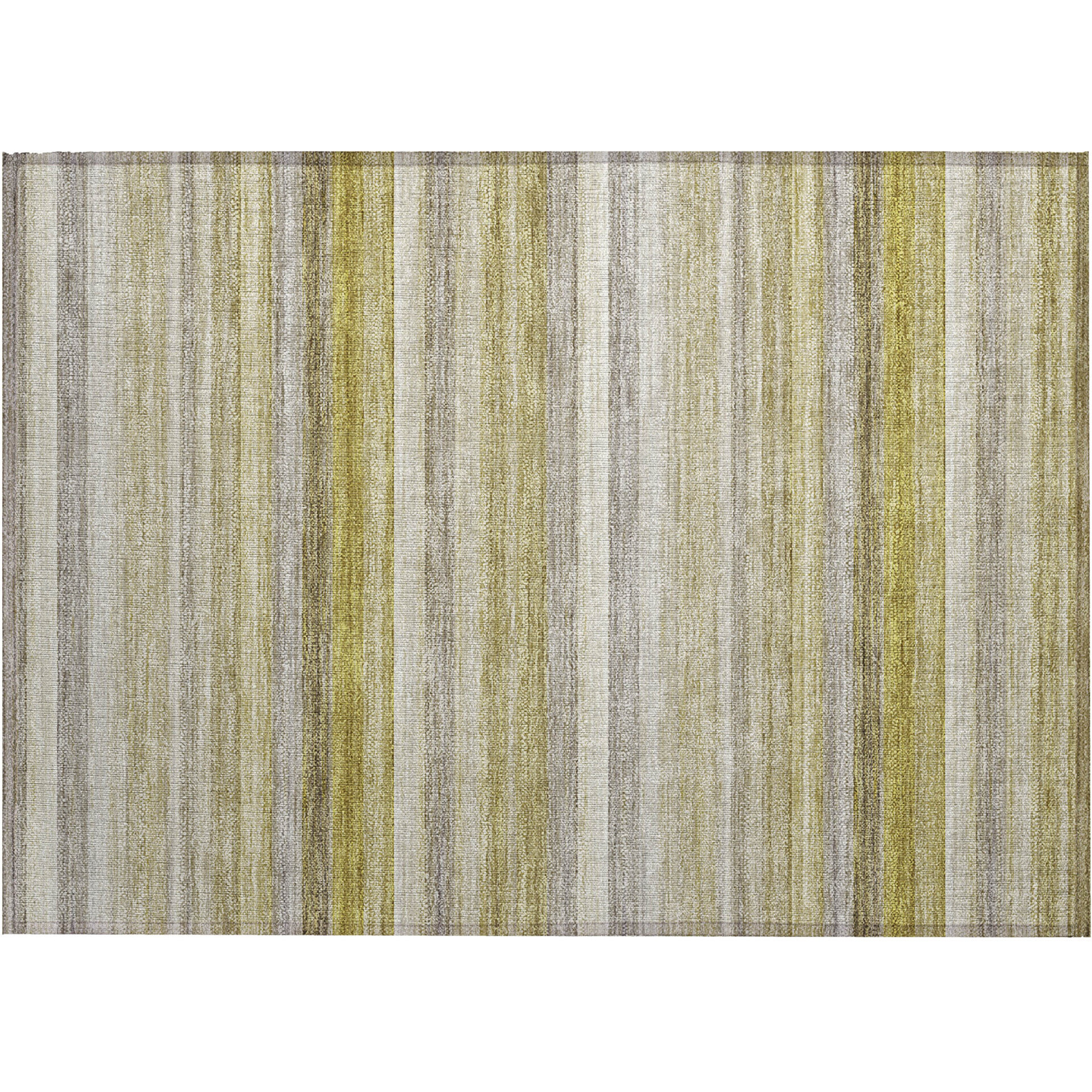 2' X 3' Wheat Striped Washable Non Skid Indoor Outdoor Area Rug