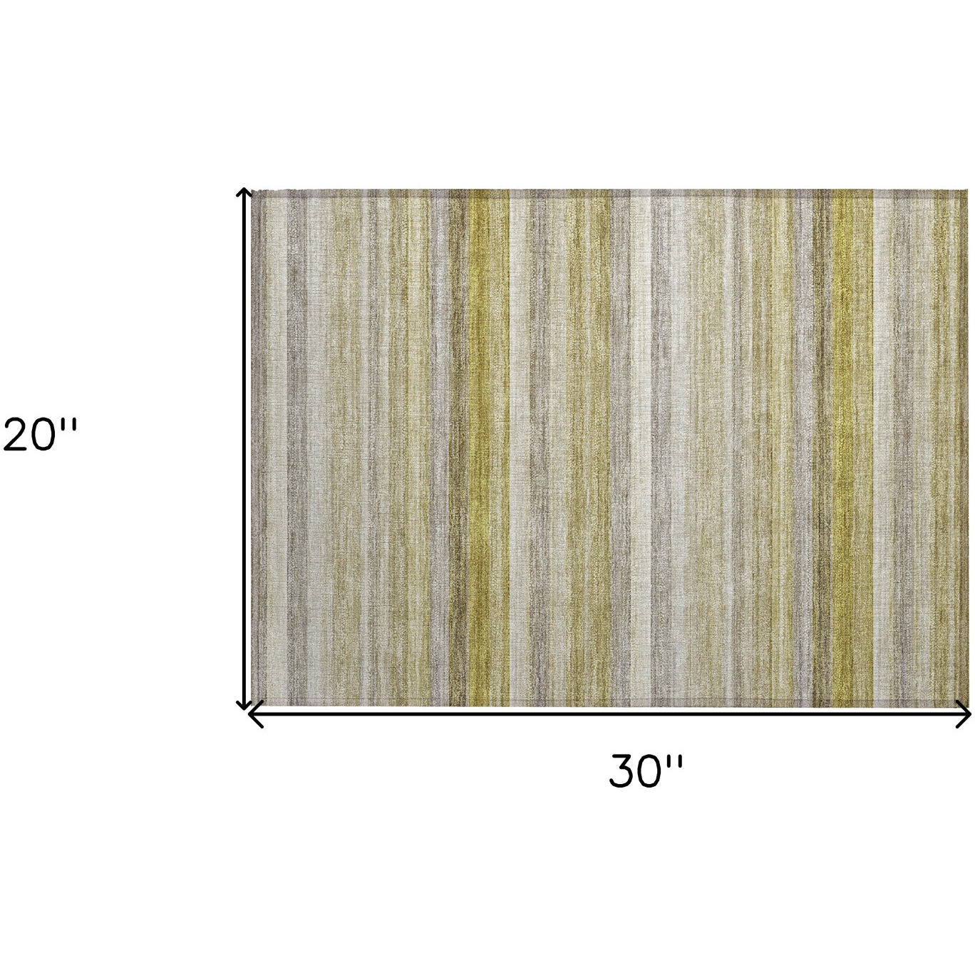 2' X 3' Wheat Striped Washable Non Skid Indoor Outdoor Area Rug