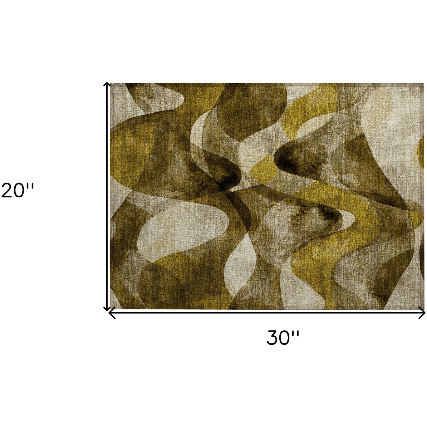 2' X 3' Coffee Abstract Washable Non Skid Indoor Outdoor Area Rug