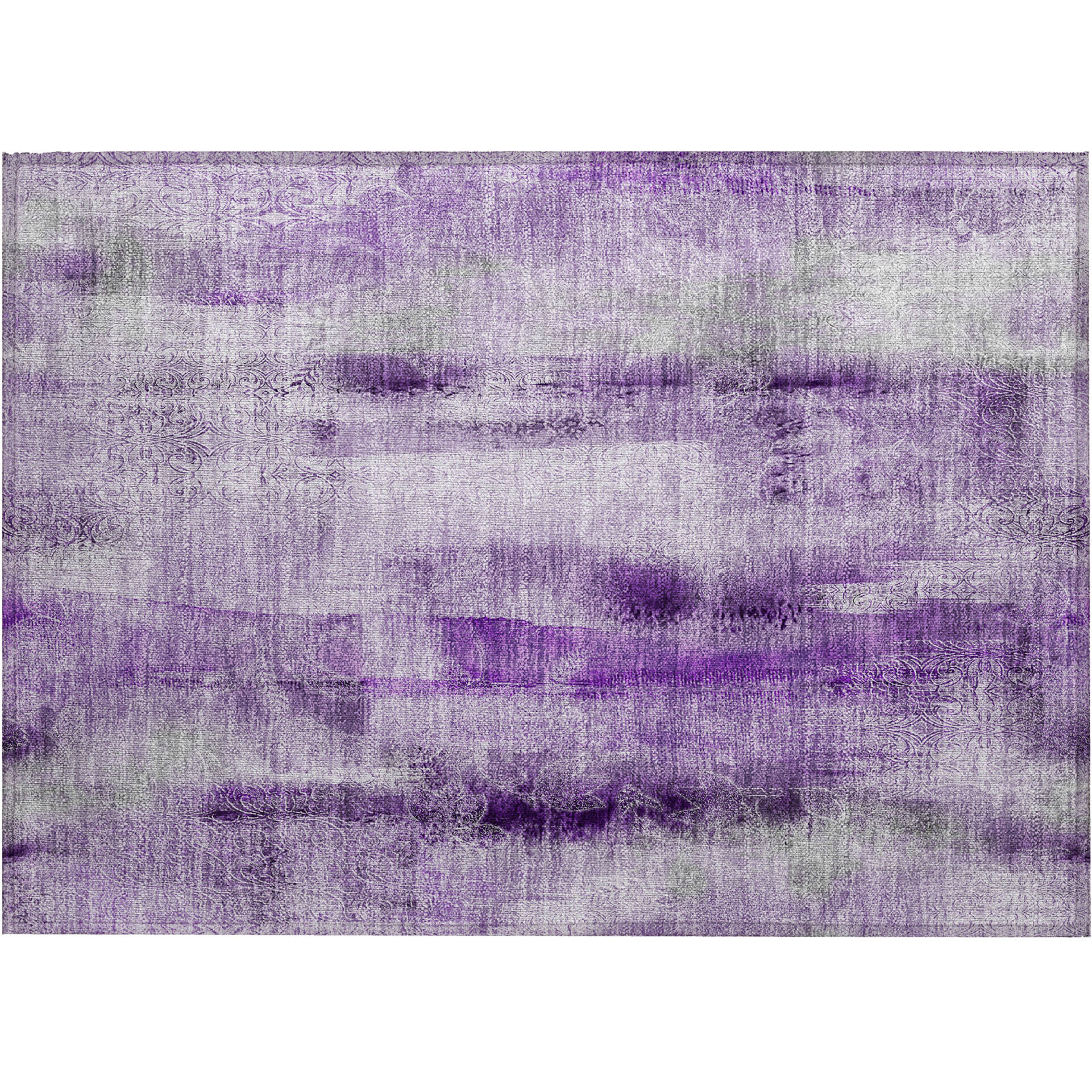 2' X 3' Purple Washable Non Skid Indoor Outdoor Area Rug