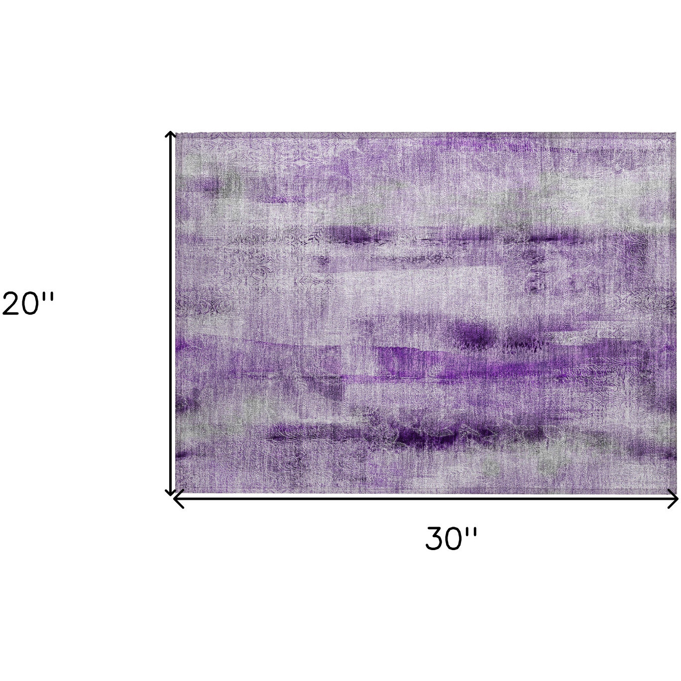 2' X 3' Purple Washable Non Skid Indoor Outdoor Area Rug