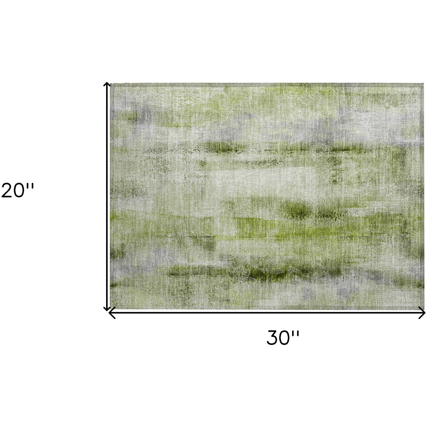 2' X 3' Sage Washable Non Skid Indoor Outdoor Area Rug