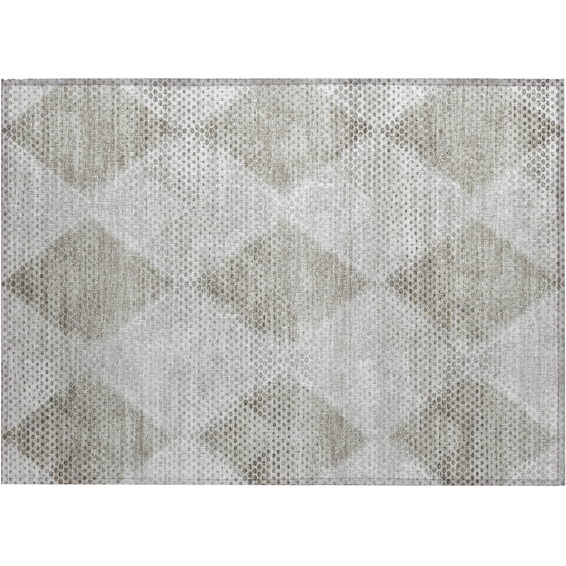 2' X 3' Gray Geometric Washable Non Skid Indoor Outdoor Area Rug