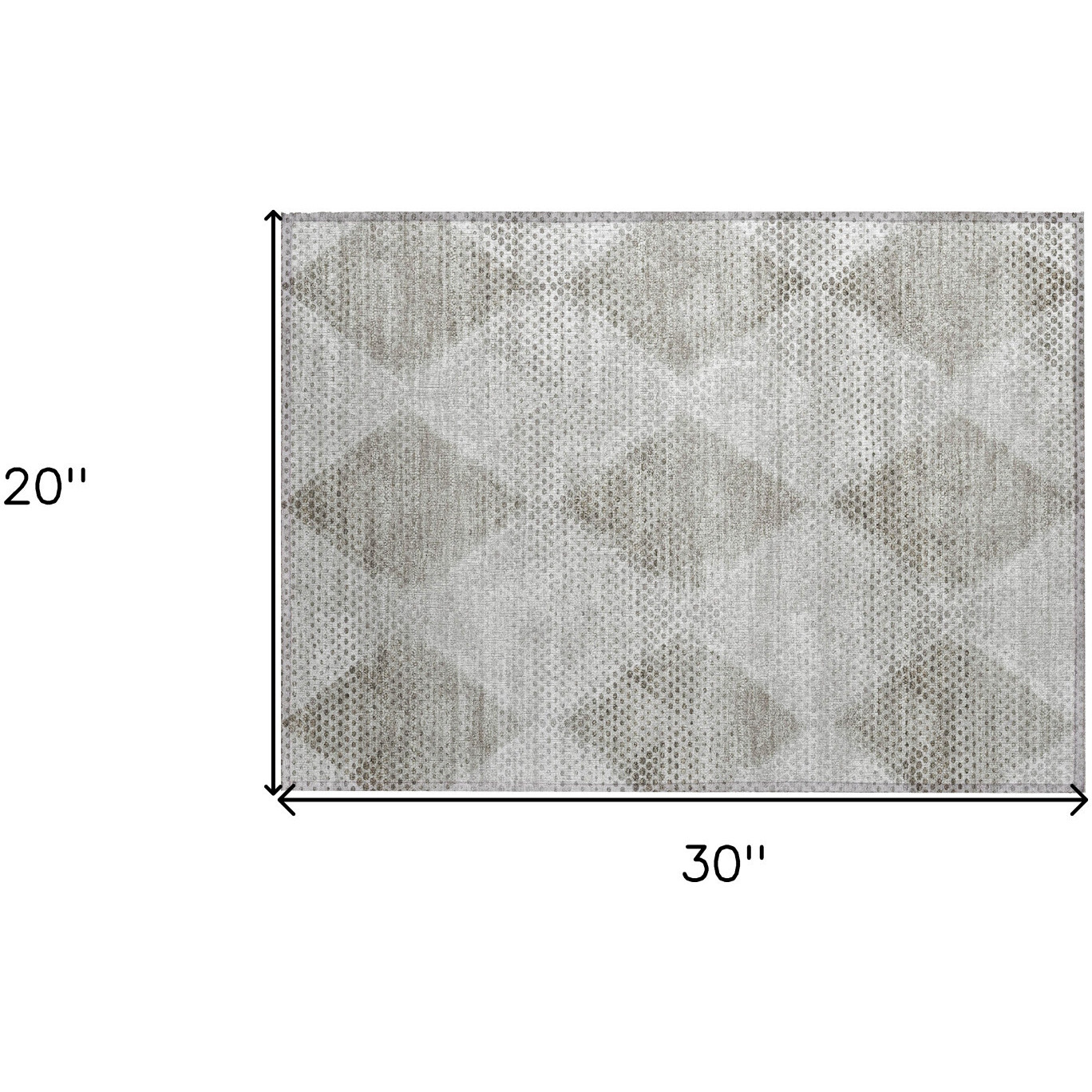 2' X 3' Gray Geometric Washable Non Skid Indoor Outdoor Area Rug