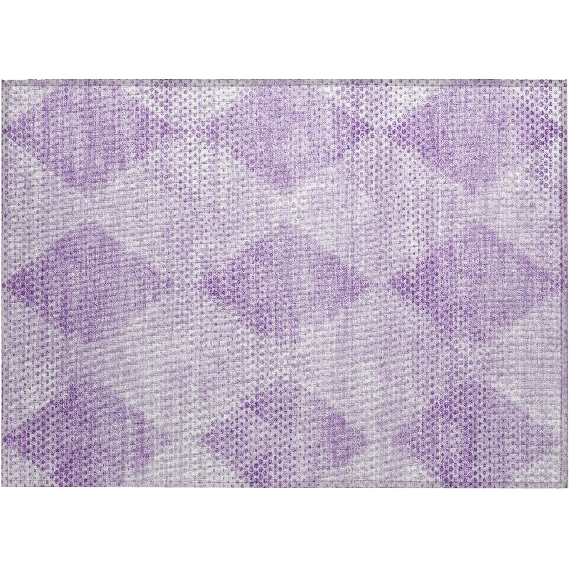 2' X 3' Lavender Geometric Washable Non Skid Indoor Outdoor Area Rug
