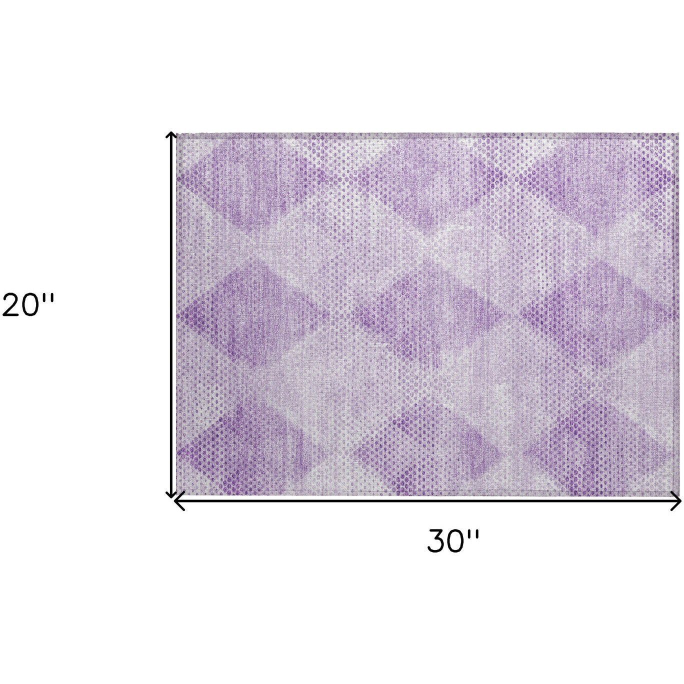 2' X 3' Lavender Geometric Washable Non Skid Indoor Outdoor Area Rug