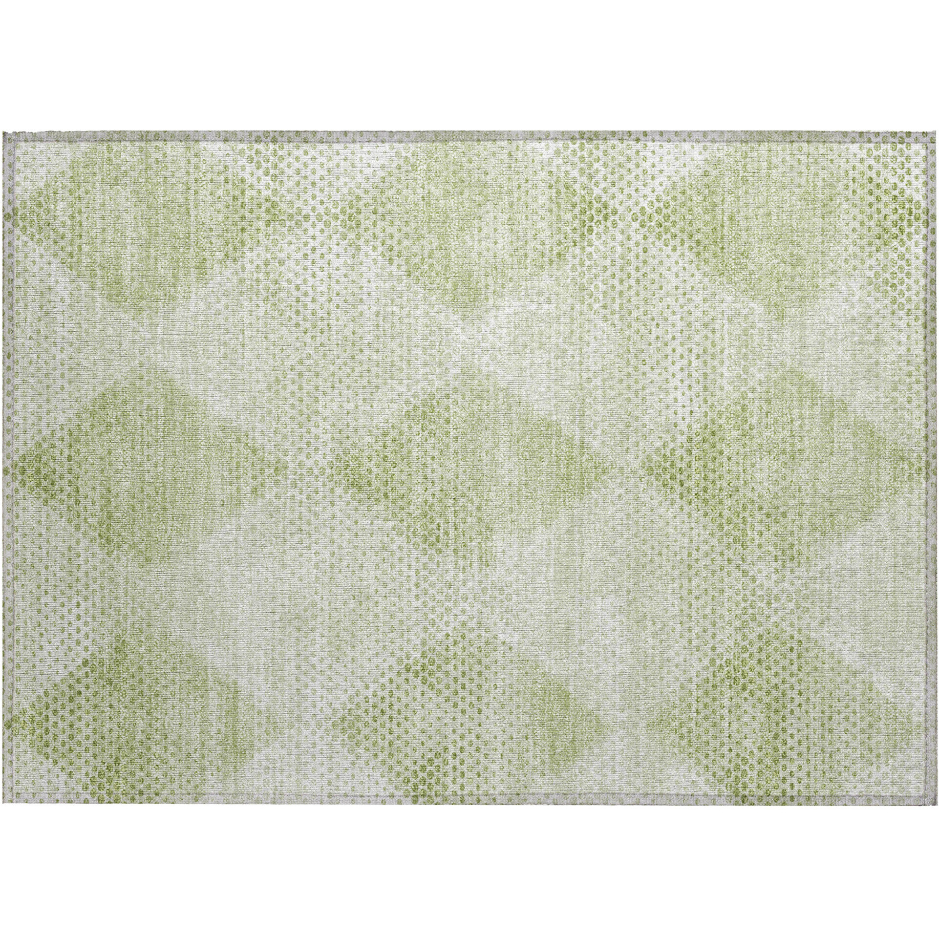 2' X 3' Mint Green Geometric Washable Non Skid Indoor Outdoor Area Rug