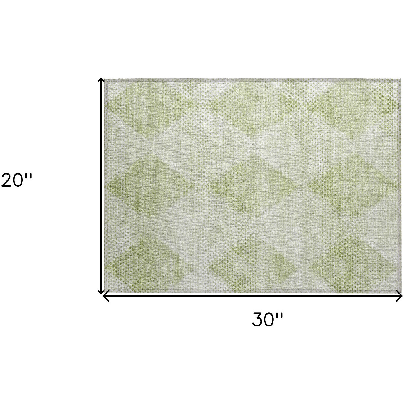 2' X 3' Mint Green Geometric Washable Non Skid Indoor Outdoor Area Rug