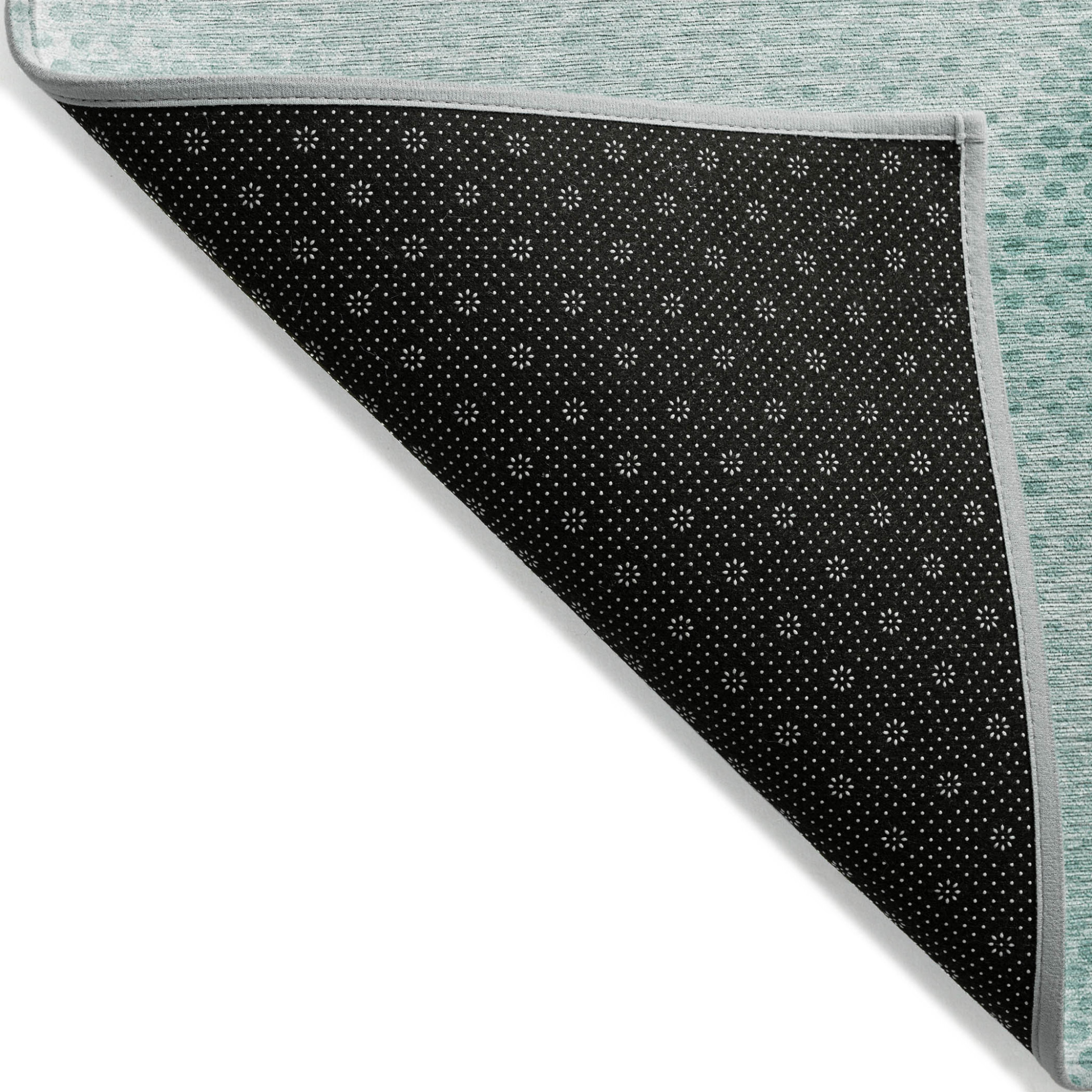 2' X 3' Teal Geometric Washable Non Skid Indoor Outdoor Area Rug