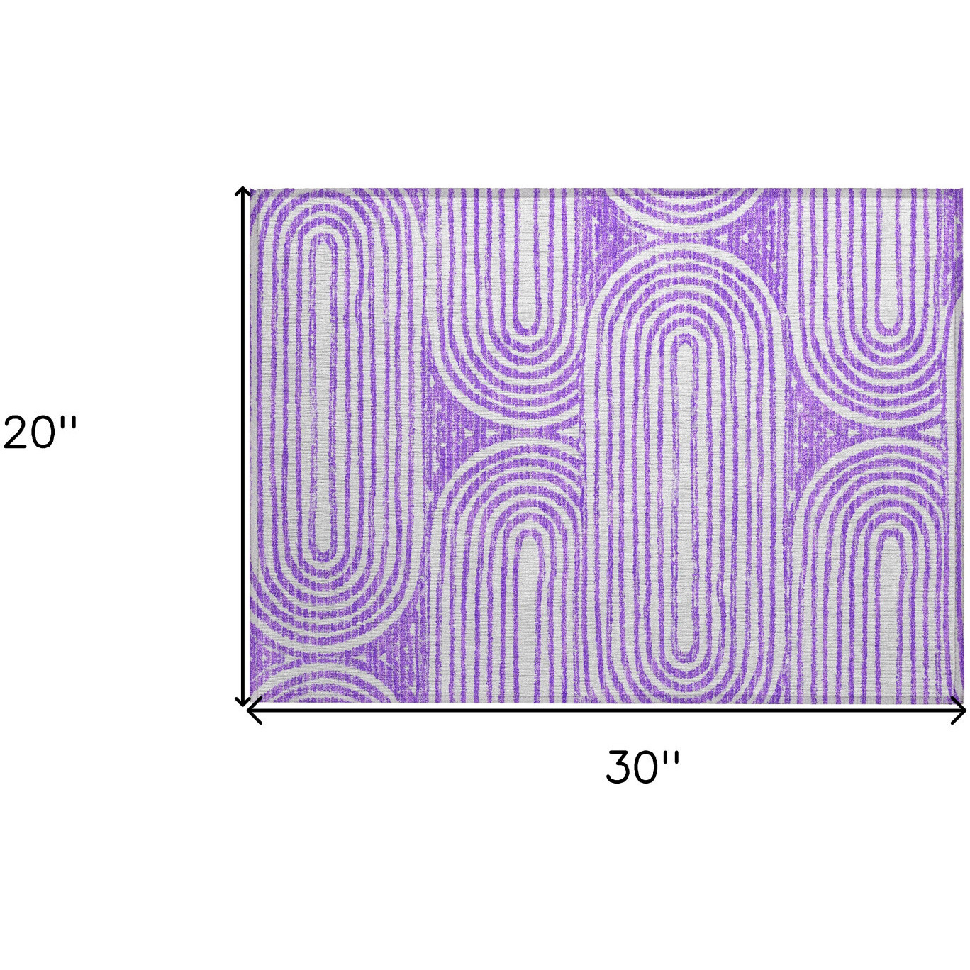 2' X 3' Purple and White Abstract Washable Non Skid Indoor Outdoor Area Rug