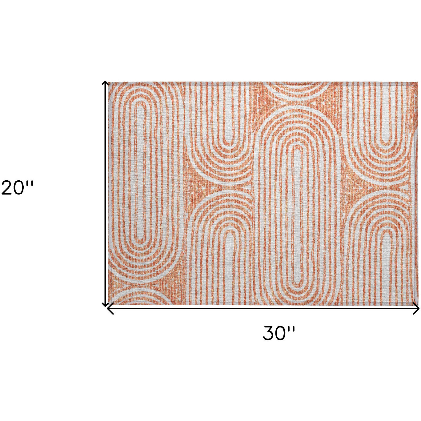 2' X 3' Salmon Abstract Washable Non Skid Indoor Outdoor Area Rug