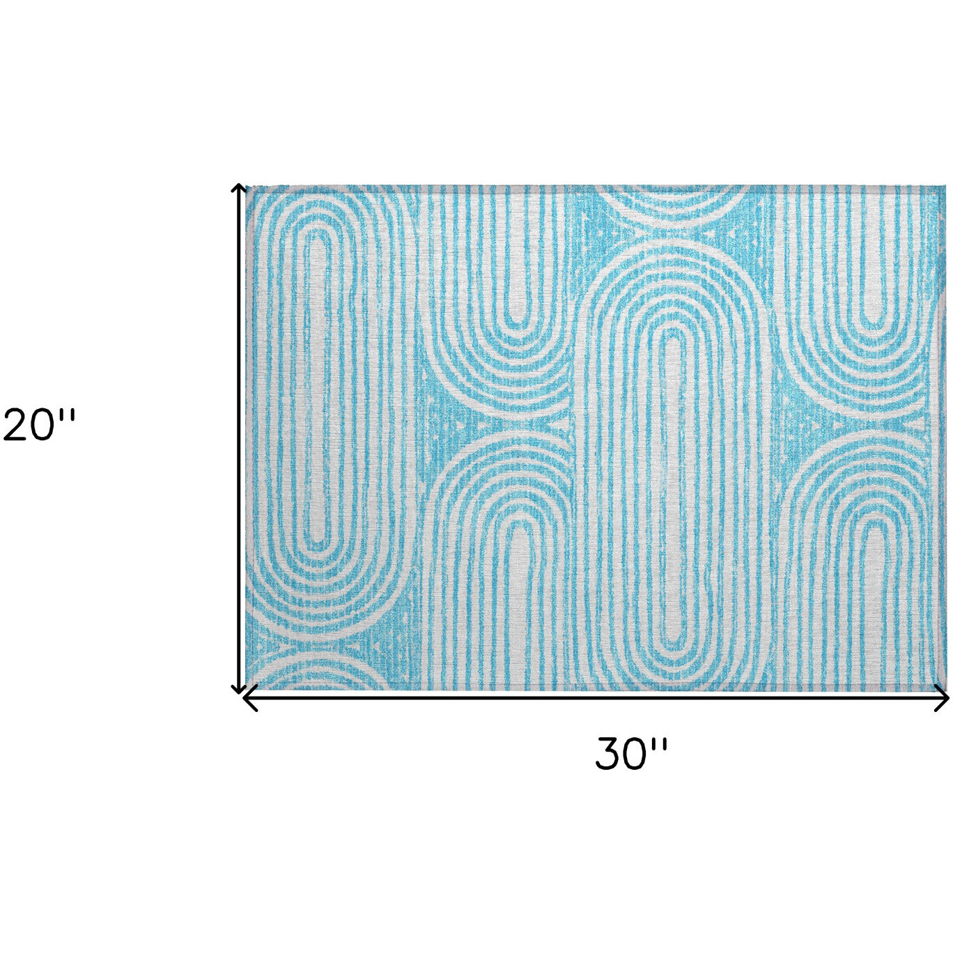 2' X 3' Teal Abstract Washable Non Skid Indoor Outdoor Area Rug
