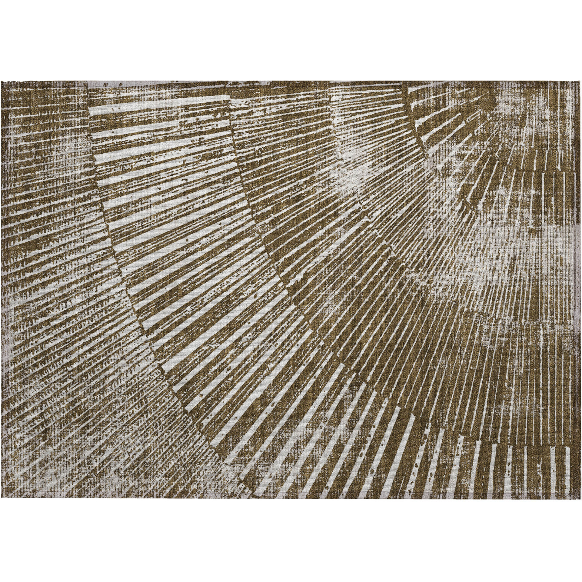 2' X 3' Chocolate Abstract Washable Non Skid Indoor Outdoor Area Rug