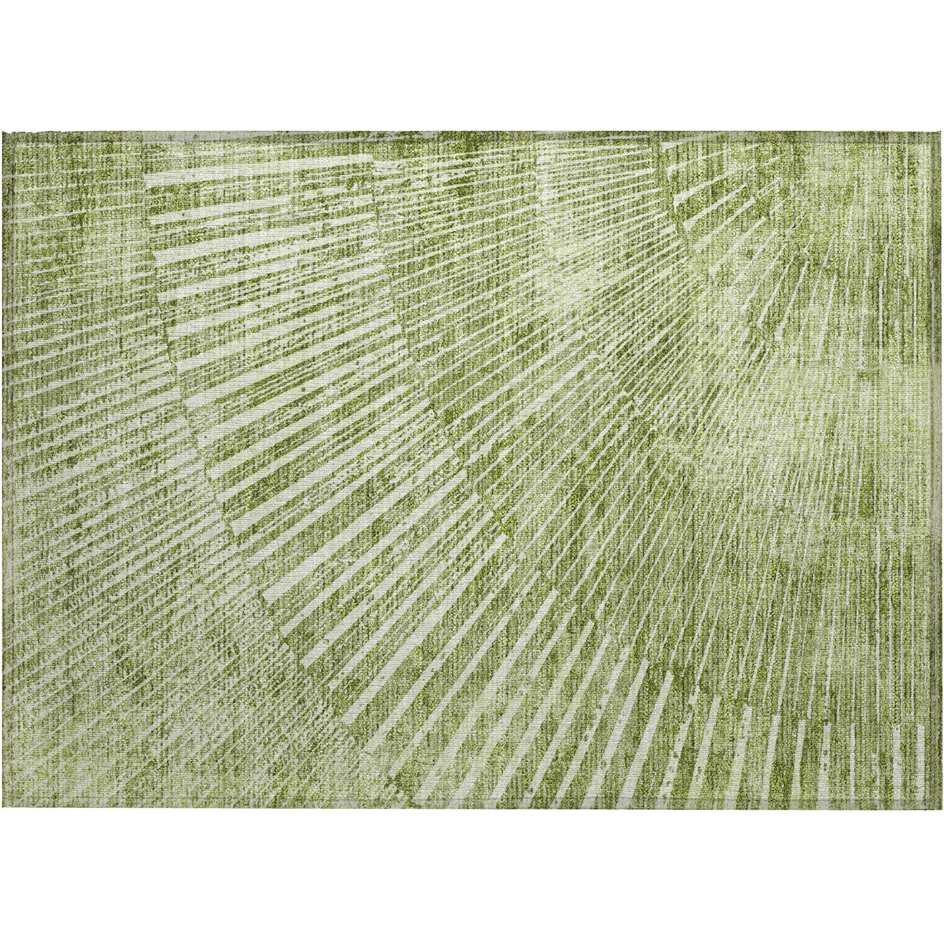 2' X 3' Sage Abstract Washable Non Skid Indoor Outdoor Area Rug