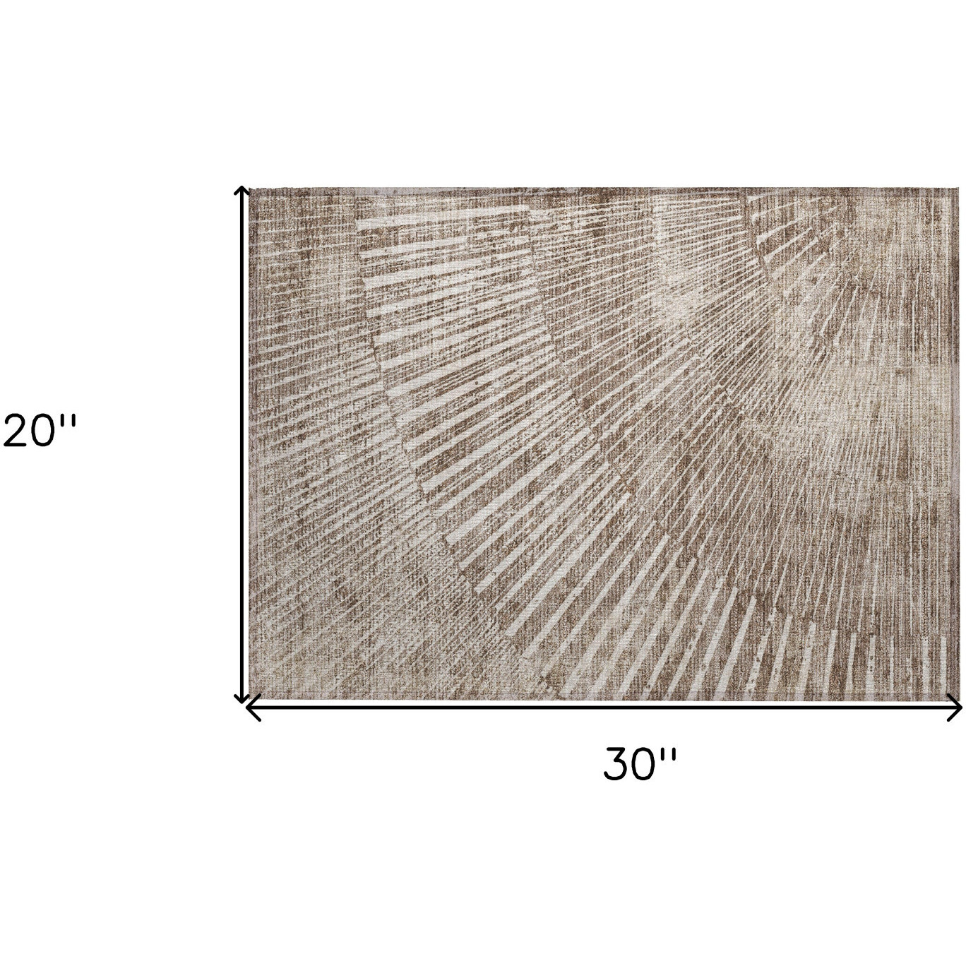 2' X 3' Taupe and Ivory Abstract Washable Non Skid Indoor Outdoor Area Rug