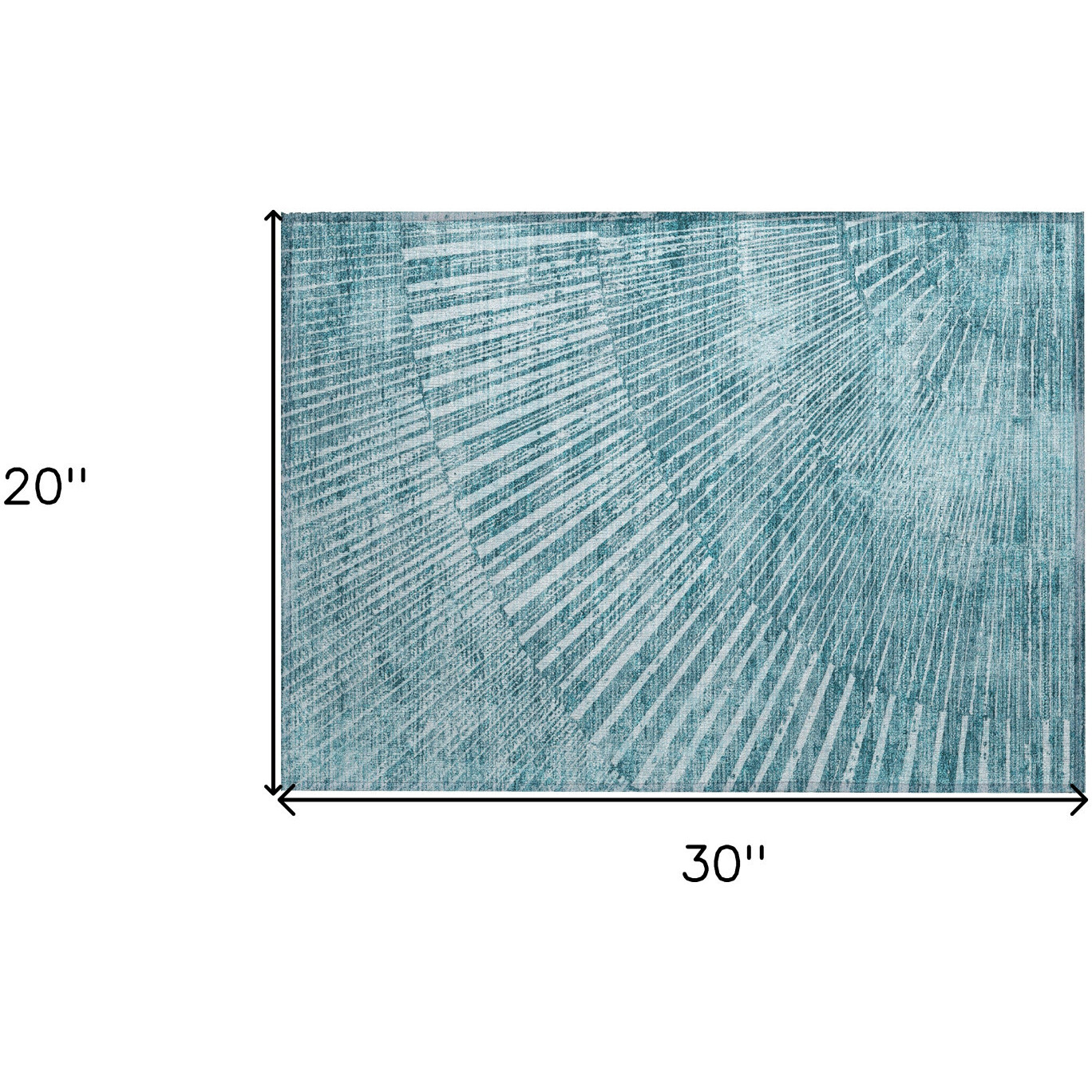2' X 3' Teal Abstract Washable Non Skid Indoor Outdoor Area Rug