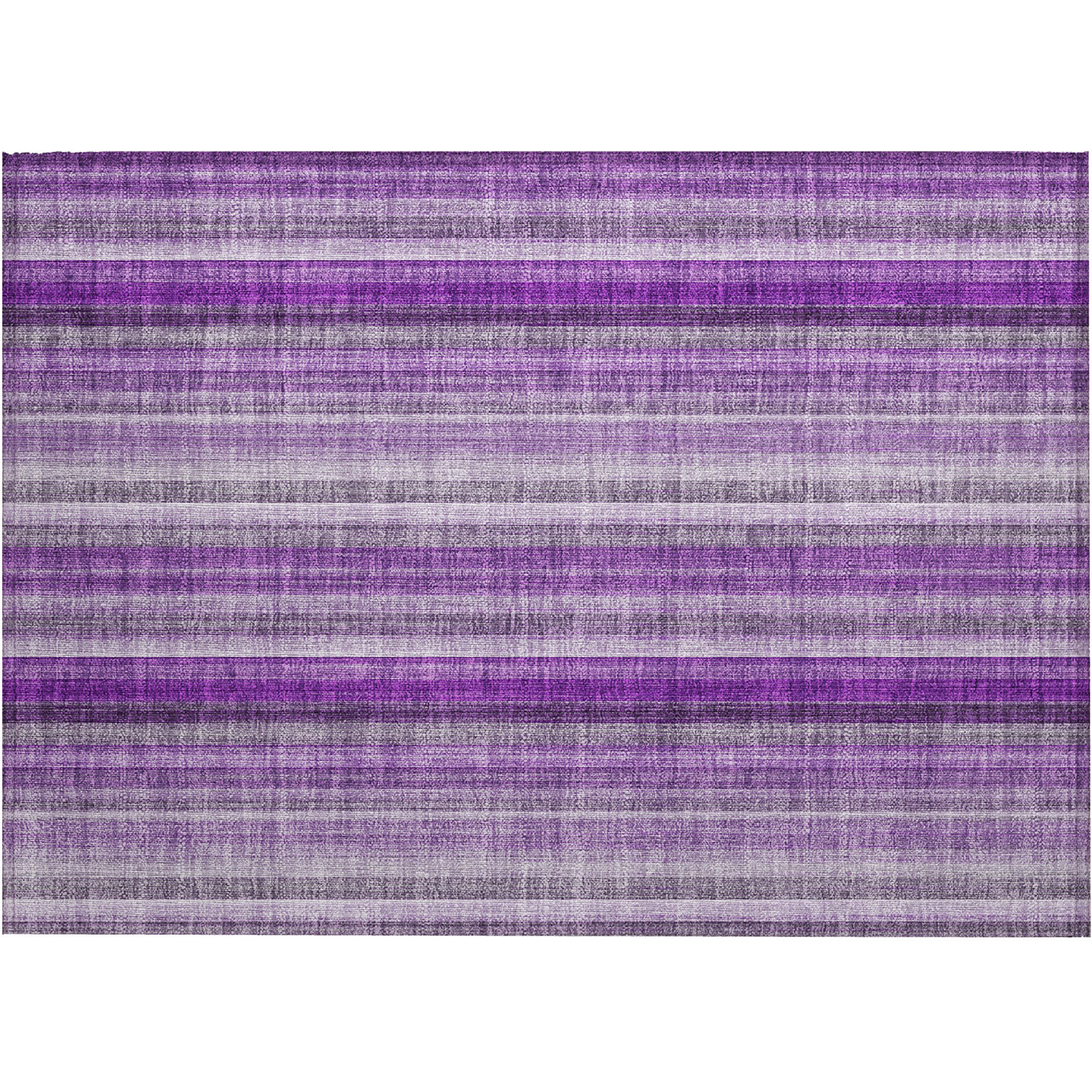 2' X 3' Purple Striped Washable Non Skid Indoor Outdoor Area Rug