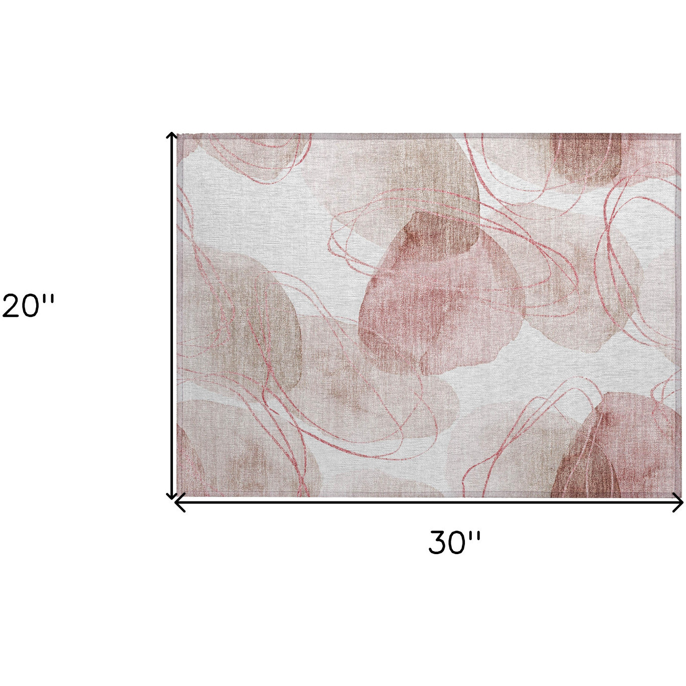 2' X 3' Merlot and Ivory Abstract Washable Non Skid Indoor Outdoor Area Rug