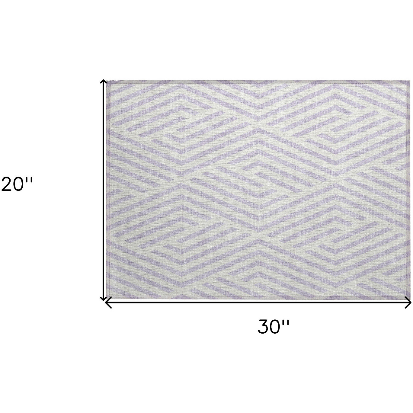 2' X 3' Lavender and Ivory Geometric Washable Non Skid Indoor Outdoor Area Rug