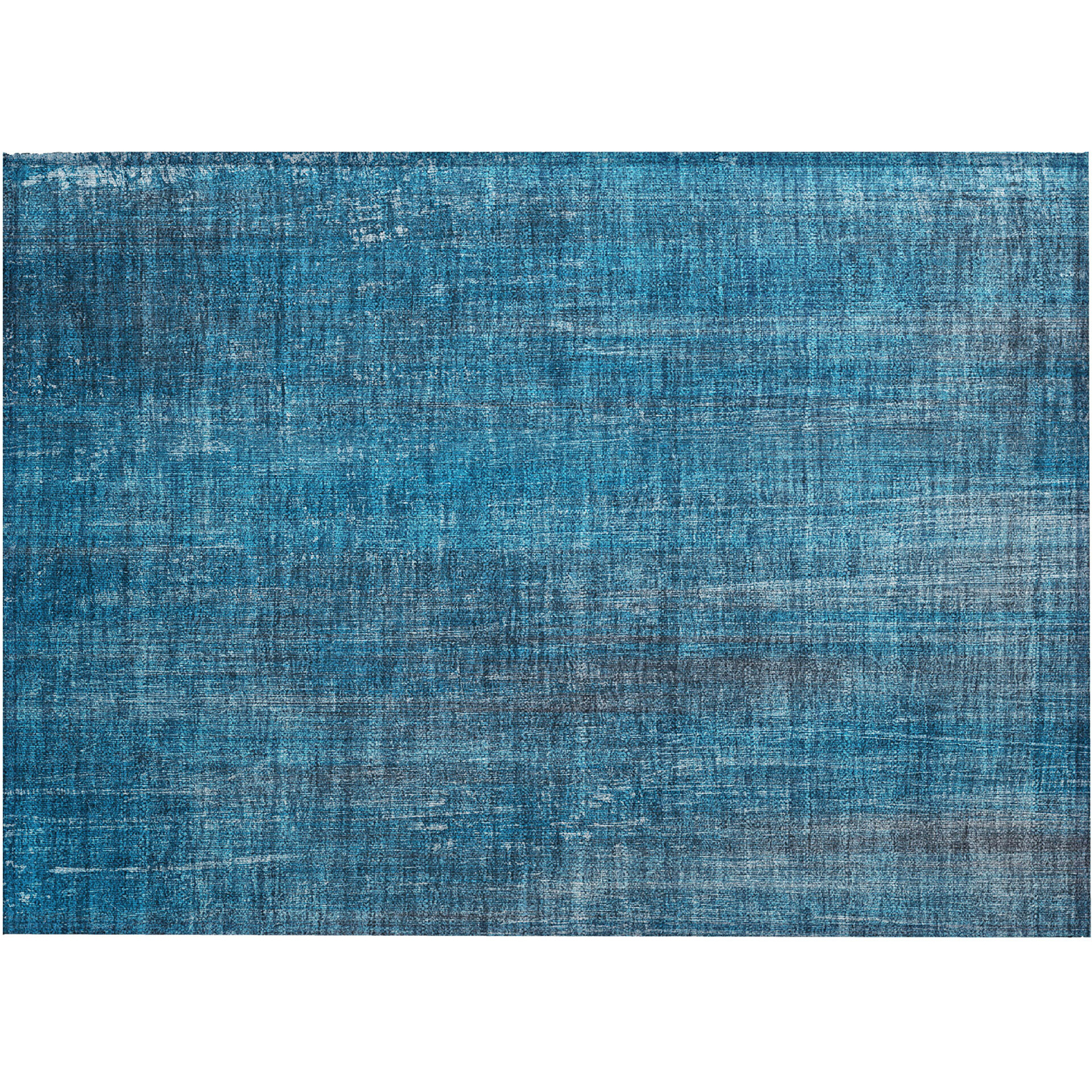 2' X 3' Blue Striped Washable Non Skid Indoor Outdoor Area Rug