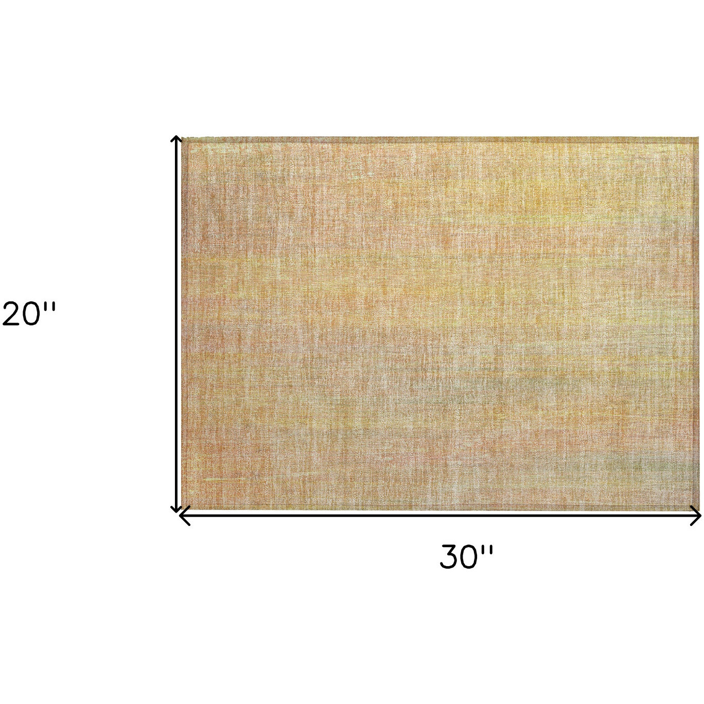 2' X 3' Yellow and Orange Striped Washable Non Skid Indoor Outdoor Area Rug