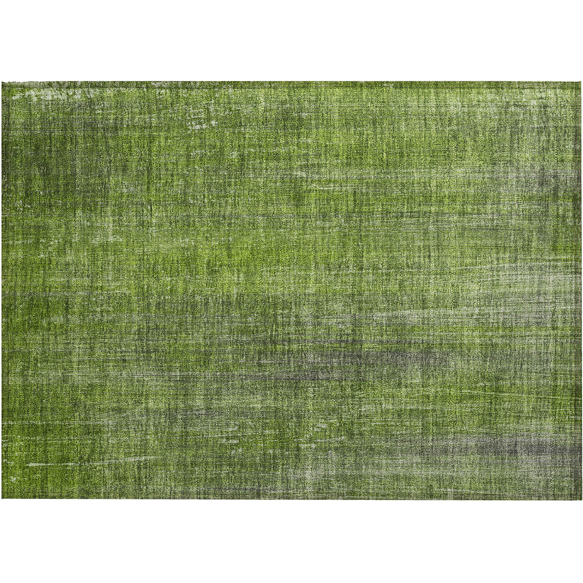 2' X 3' Green Striped Washable Non Skid Indoor Outdoor Area Rug