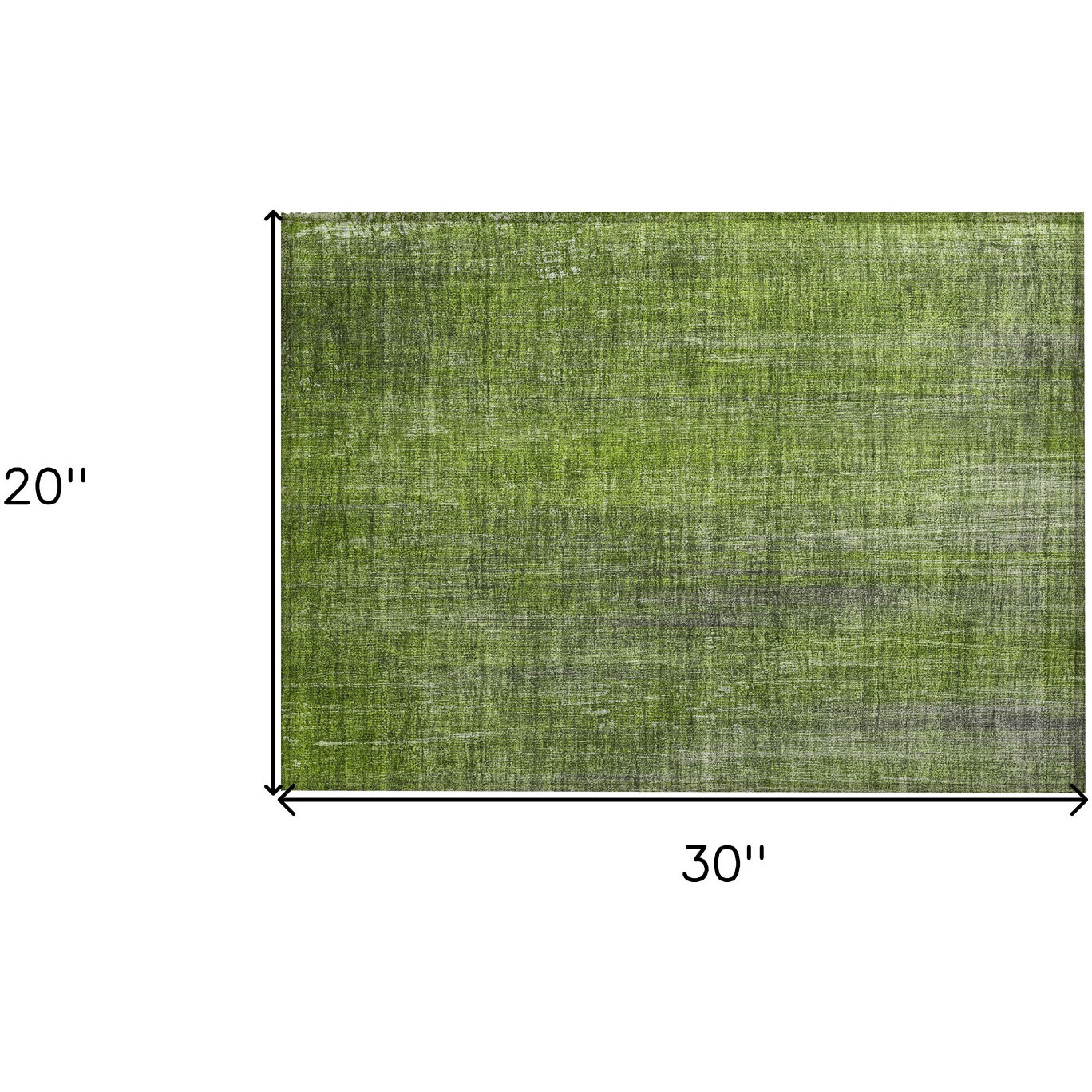 2' X 3' Green Striped Washable Non Skid Indoor Outdoor Area Rug