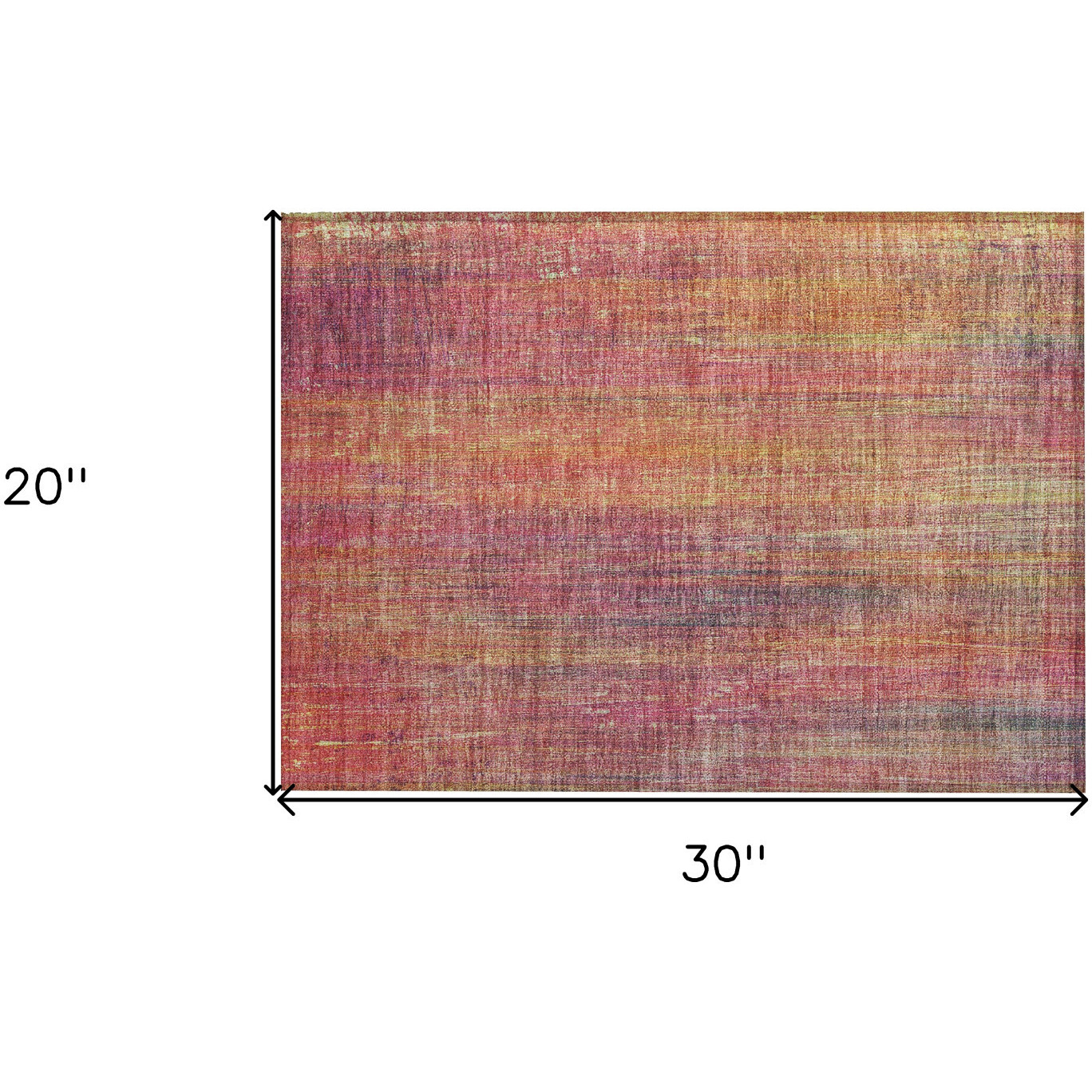 2' X 3' Red and Orange Striped Washable Non Skid Indoor Outdoor Area Rug