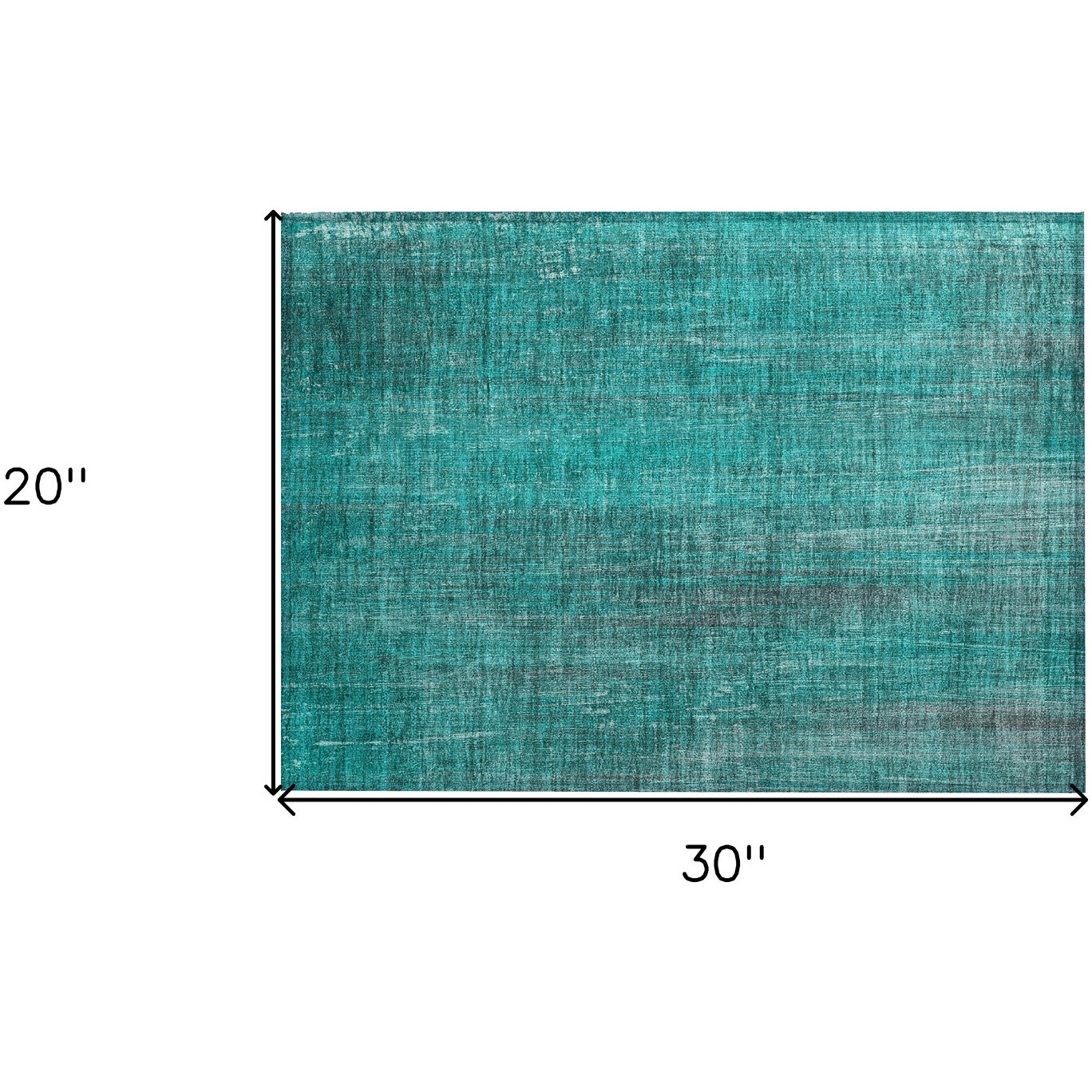 2' X 3' Teal Striped Washable Non Skid Indoor Outdoor Area Rug