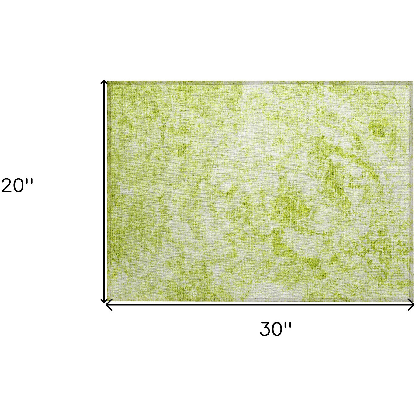 2' X 3' Lime Green Abstract Washable Non Skid Indoor Outdoor Area Rug