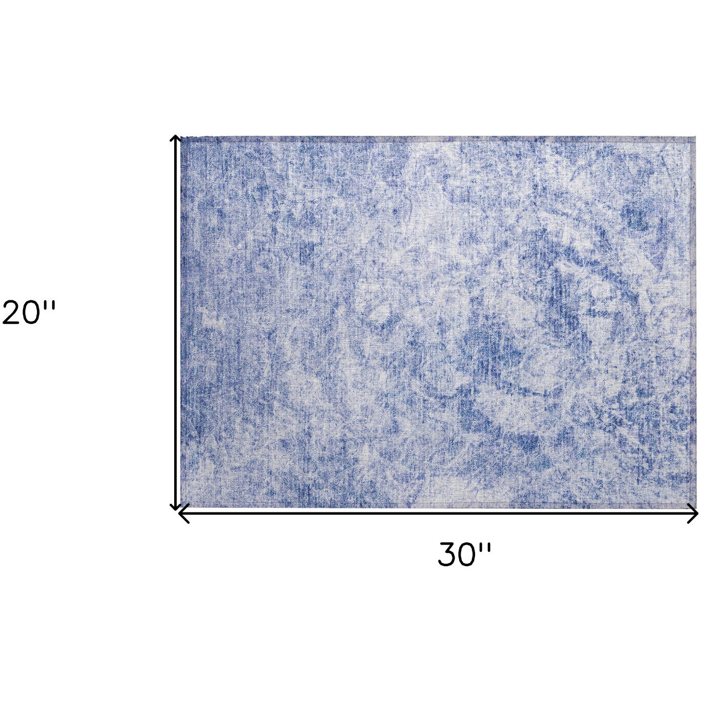 2' X 3' Blue Abstract Washable Non Skid Indoor Outdoor Area Rug