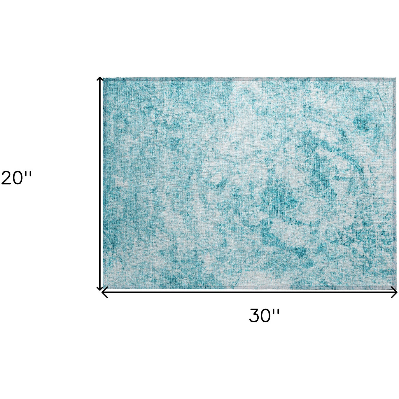 2' X 3' Teal Abstract Washable Non Skid Indoor Outdoor Area Rug
