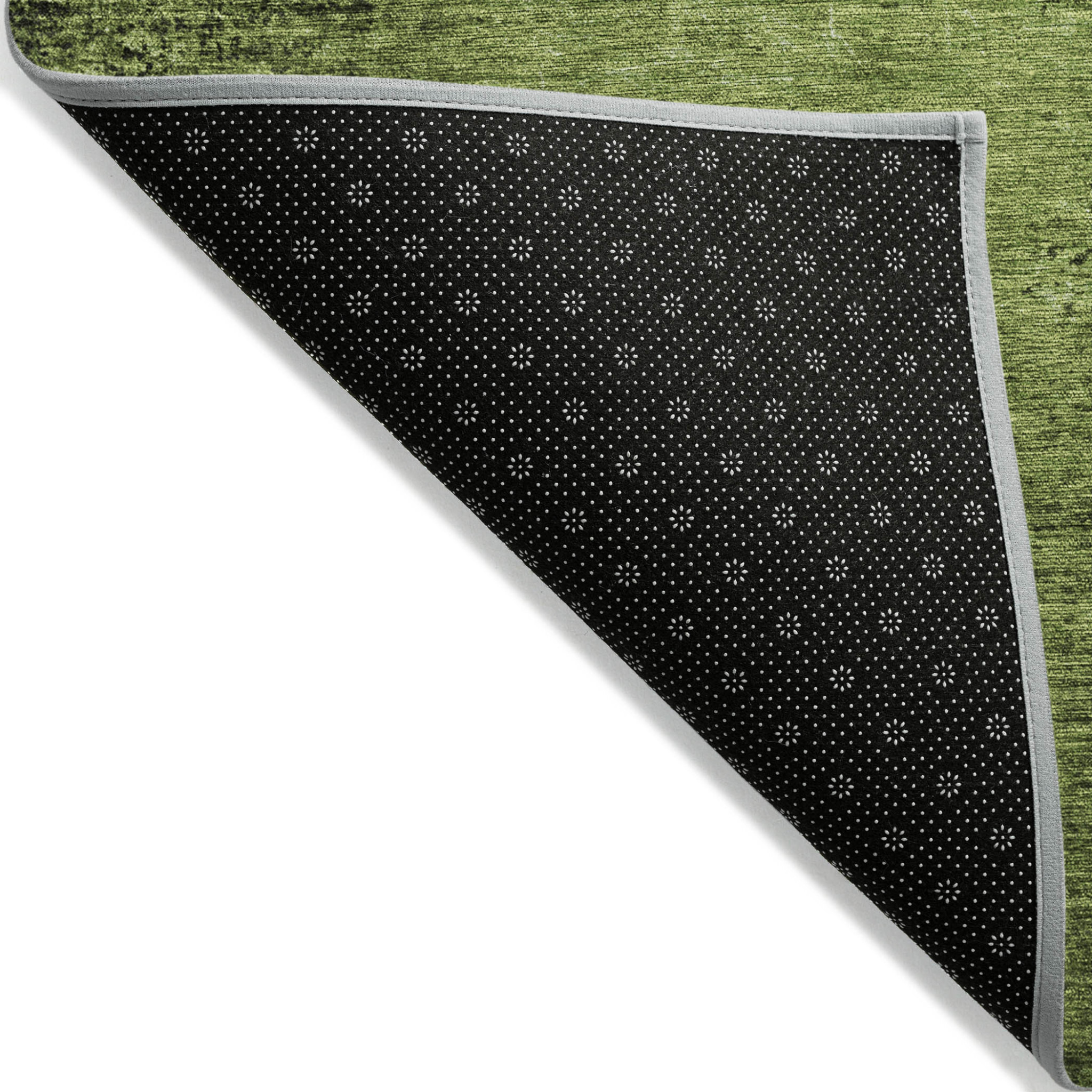 2' X 3' Green Abstract Washable Non Skid Indoor Outdoor Area Rug