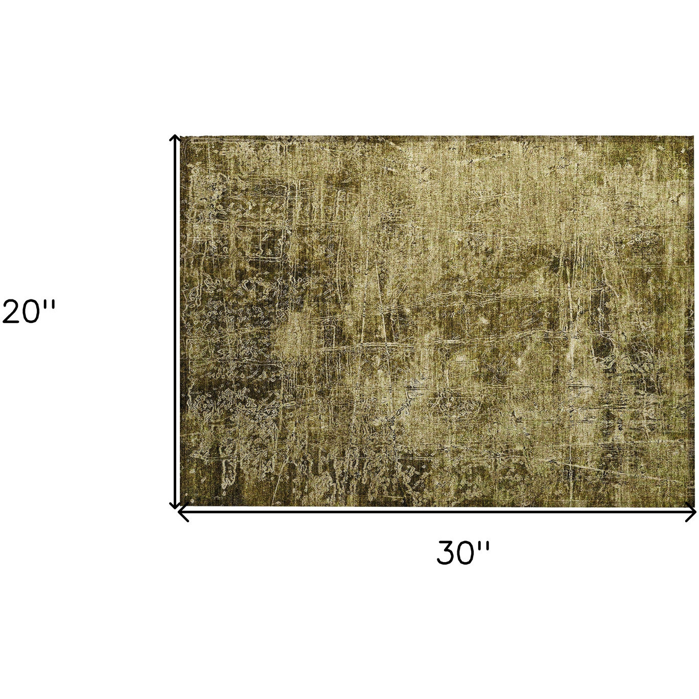 2' X 3' Green Abstract Washable Non Skid Indoor Outdoor Area Rug