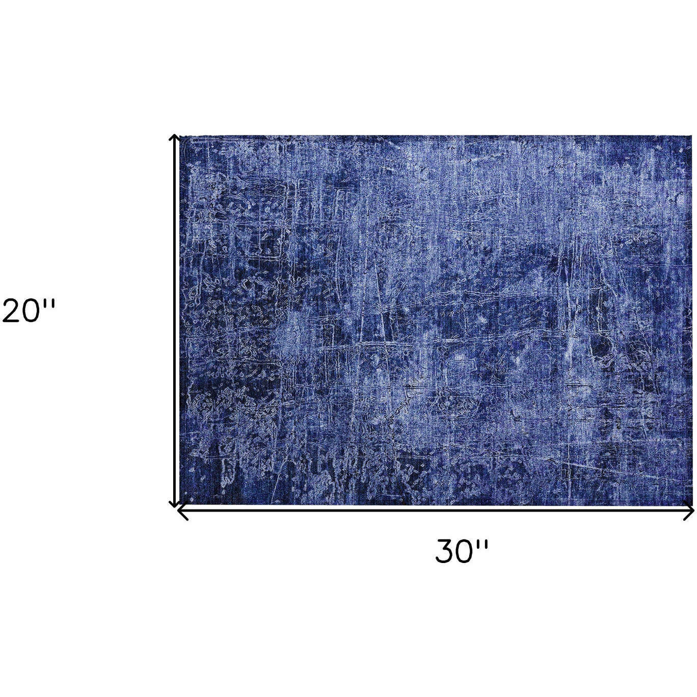 2' X 3' Navy Blue Abstract Washable Non Skid Indoor Outdoor Area Rug