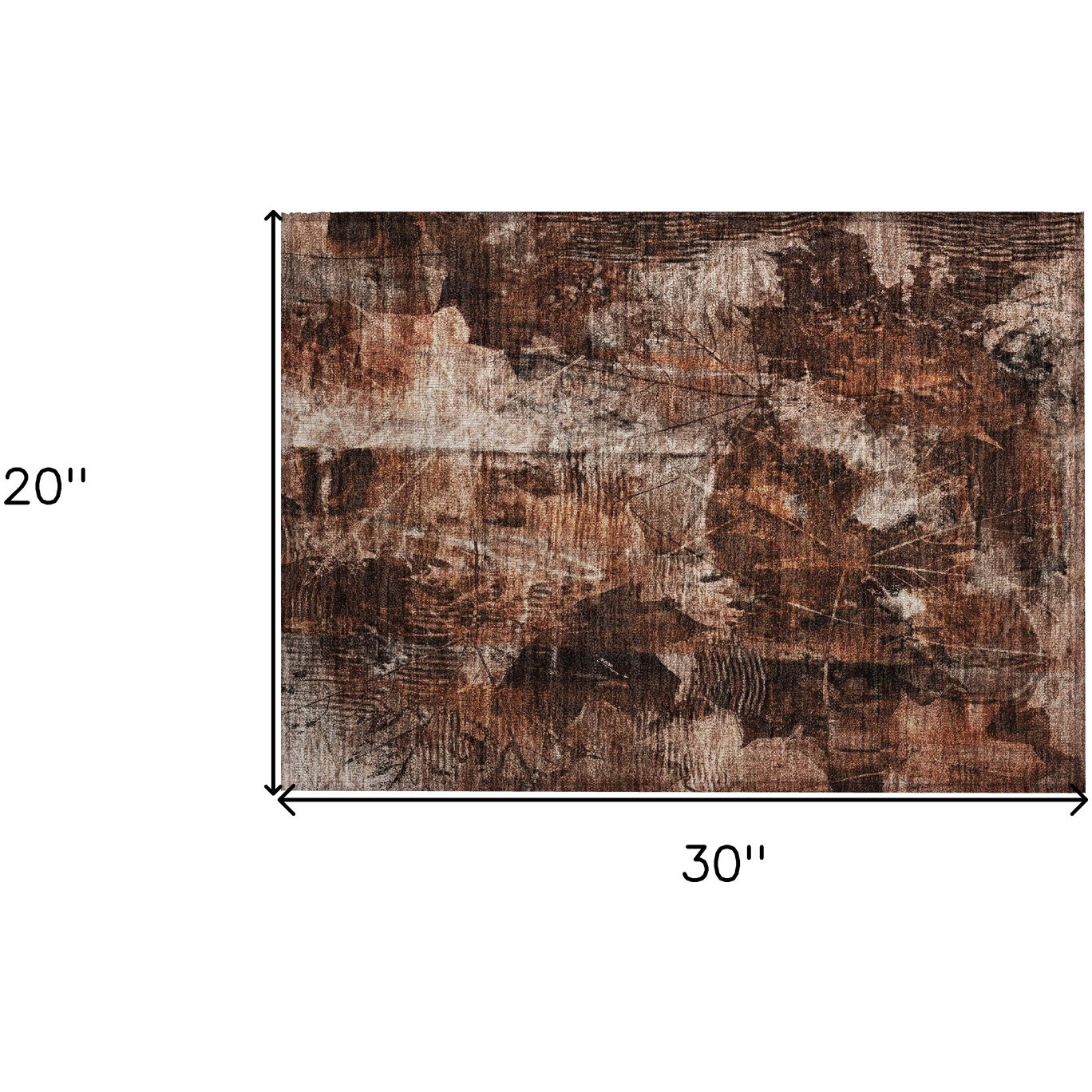 2' X 3' Orange Floral Washable Non Skid Indoor Outdoor Area Rug