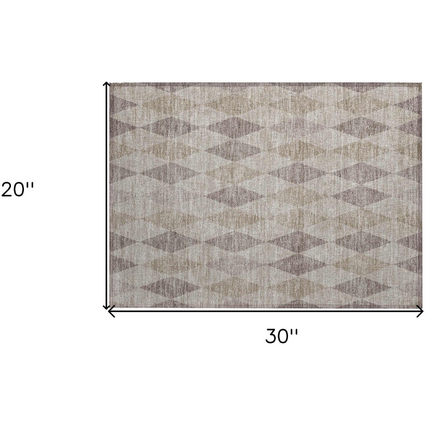 2' X 3' Beige Taupe and Brown Geometric Washable Non Skid Indoor Outdoor Area Rug