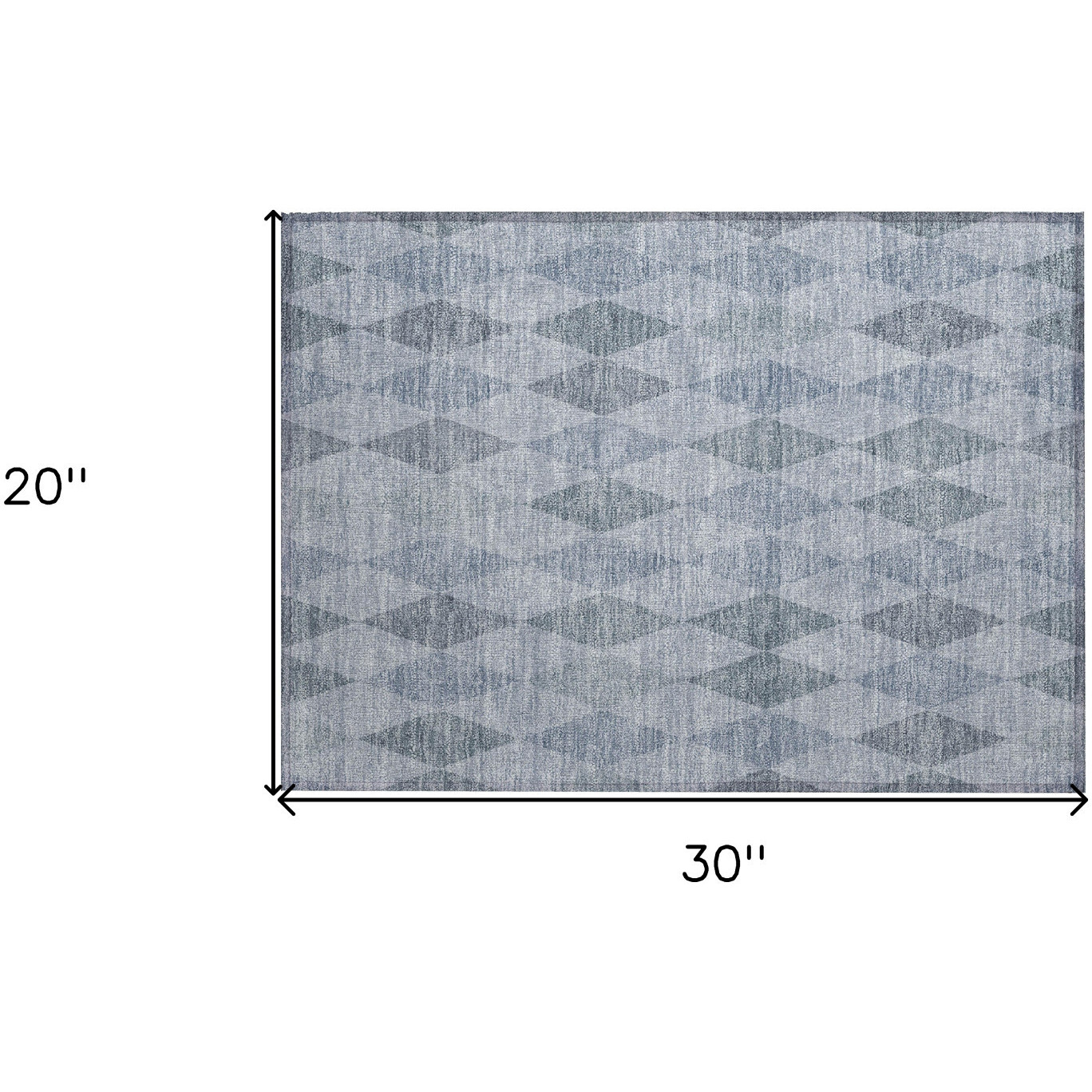 2' X 3' Denim Blue Geometric Washable Non Skid Indoor Outdoor Area Rug