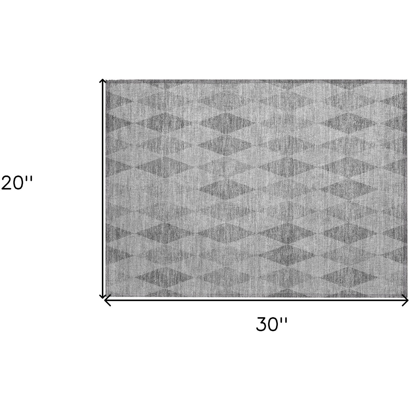 2' X 3' Gray Geometric Washable Non Skid Indoor Outdoor Area Rug