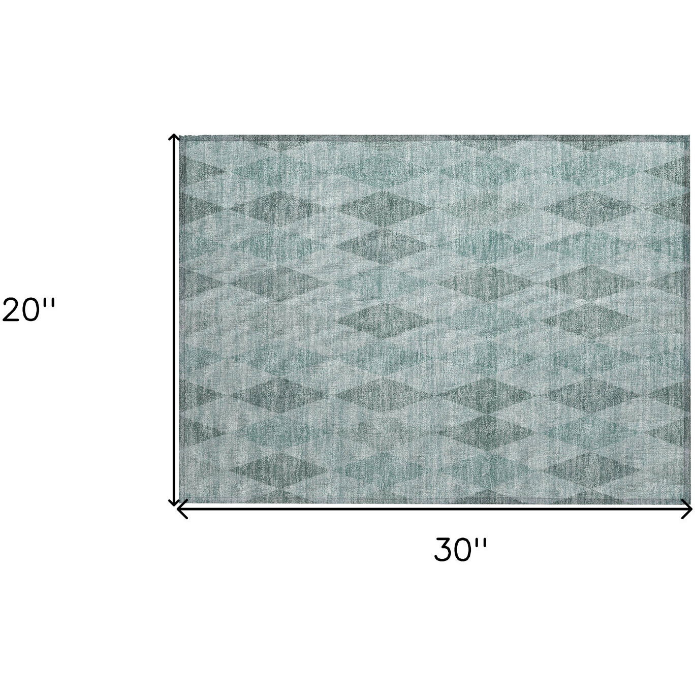 2' X 3' Teal Geometric Washable Non Skid Indoor Outdoor Area Rug
